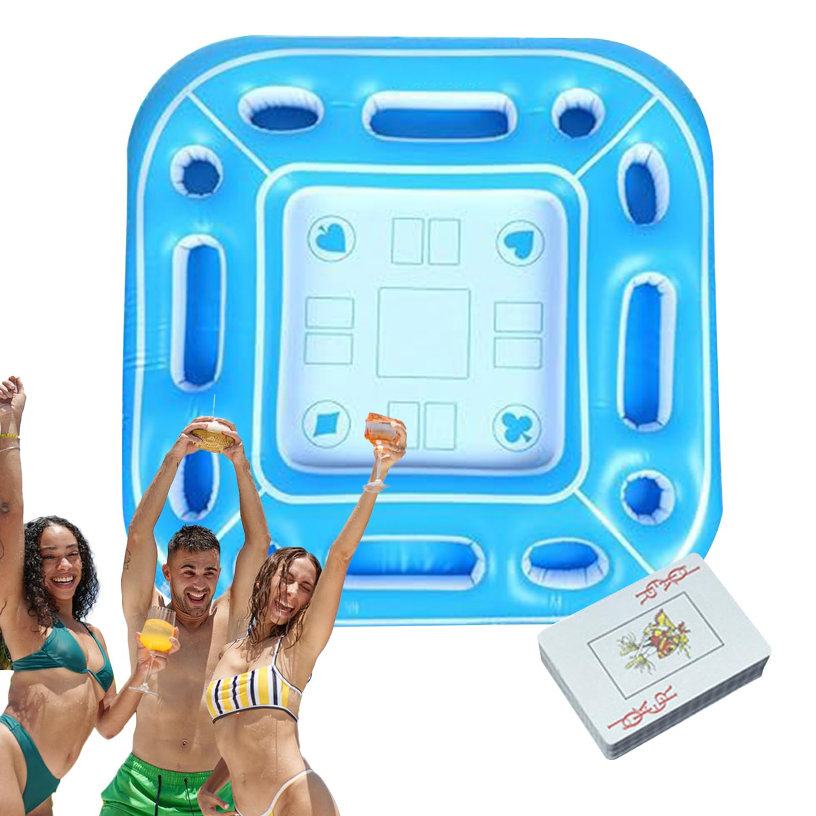 Vassoio impermeabile per bevande, gonfiabile, vassoio galleggiante per snack, resistente all'acqua, tavolo di grande capacità per riunioni in piscina, must have per il caldo, vassoio per alimenti e