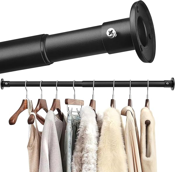 FIRJOY Ausziehbare Kleiderstange Schwarz 40-100 cm