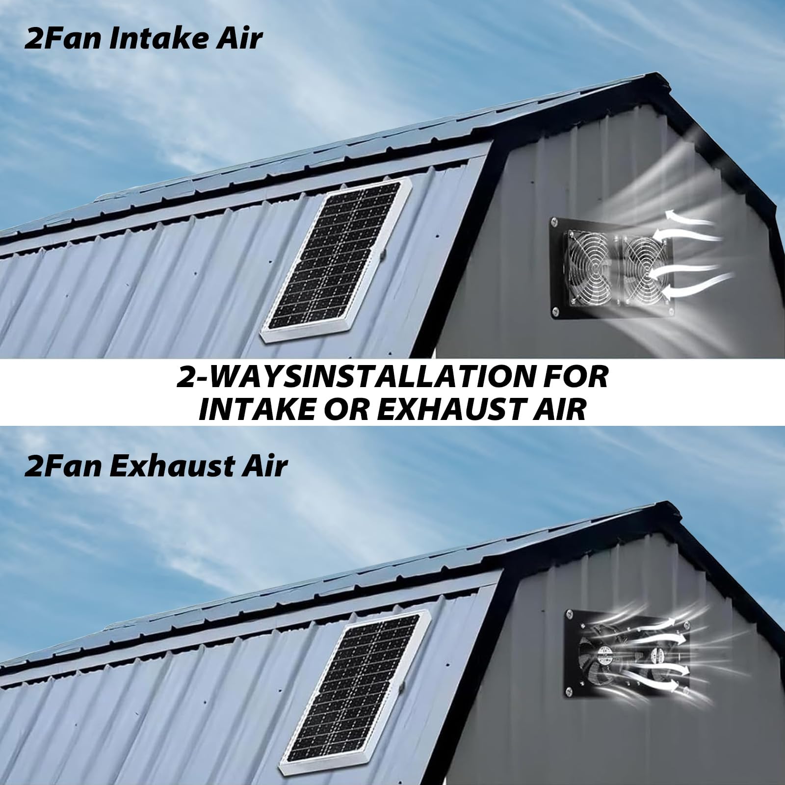 Solarny Wentylator Wyciągowy 12 V 10 W, Podwójny Wodoszczelny z Paneli Słonecznych do Małych Kurników, Szklarni, Szopy, Domków dla Zwierząt