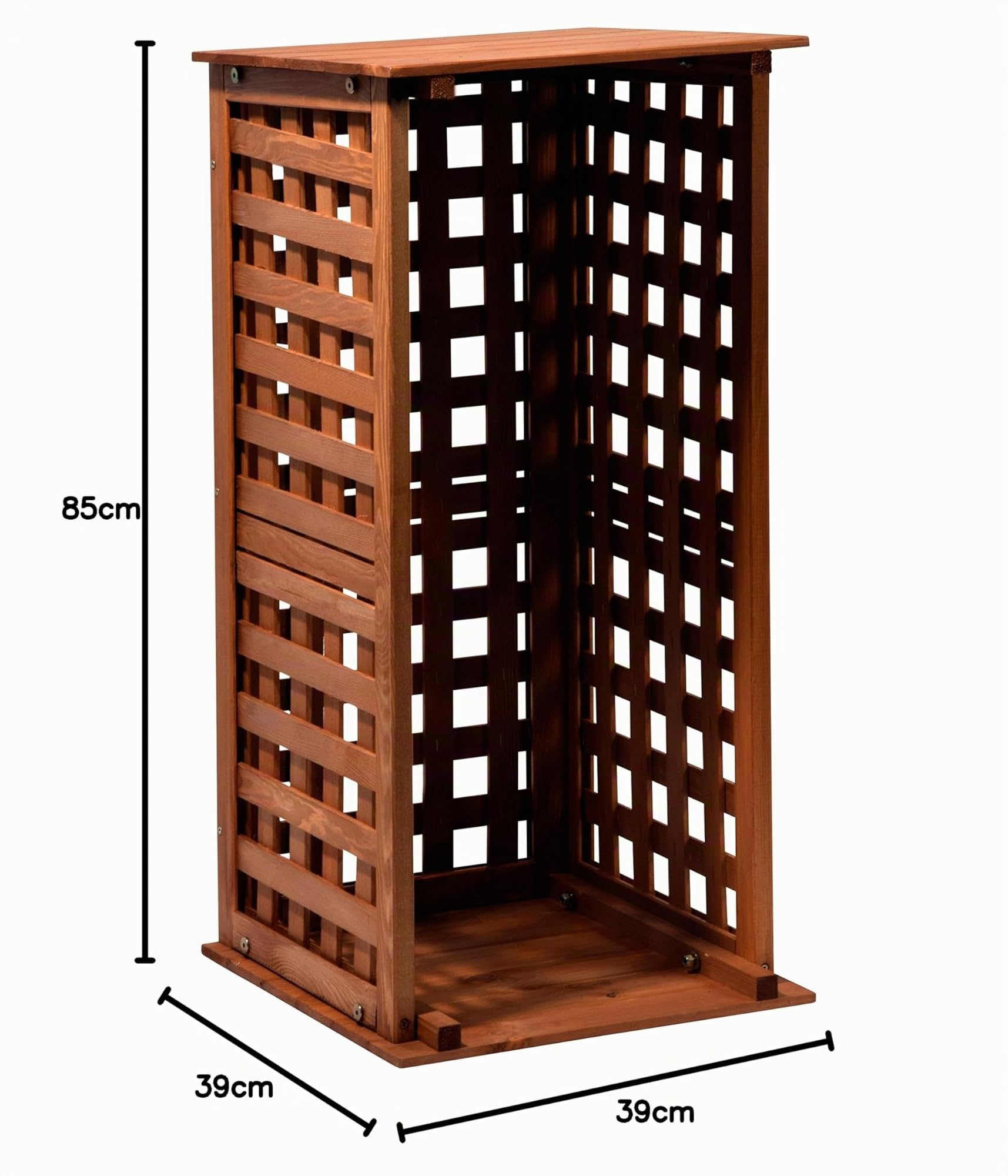 dobar® Green Label 29097FSC - Scaffale per Legna da ardere, in Legno Massiccio, Piccolo rifugio per Legna da ardere, 0,08 m³, per Interni, 39 x 39 x 85 cm, Marrone
