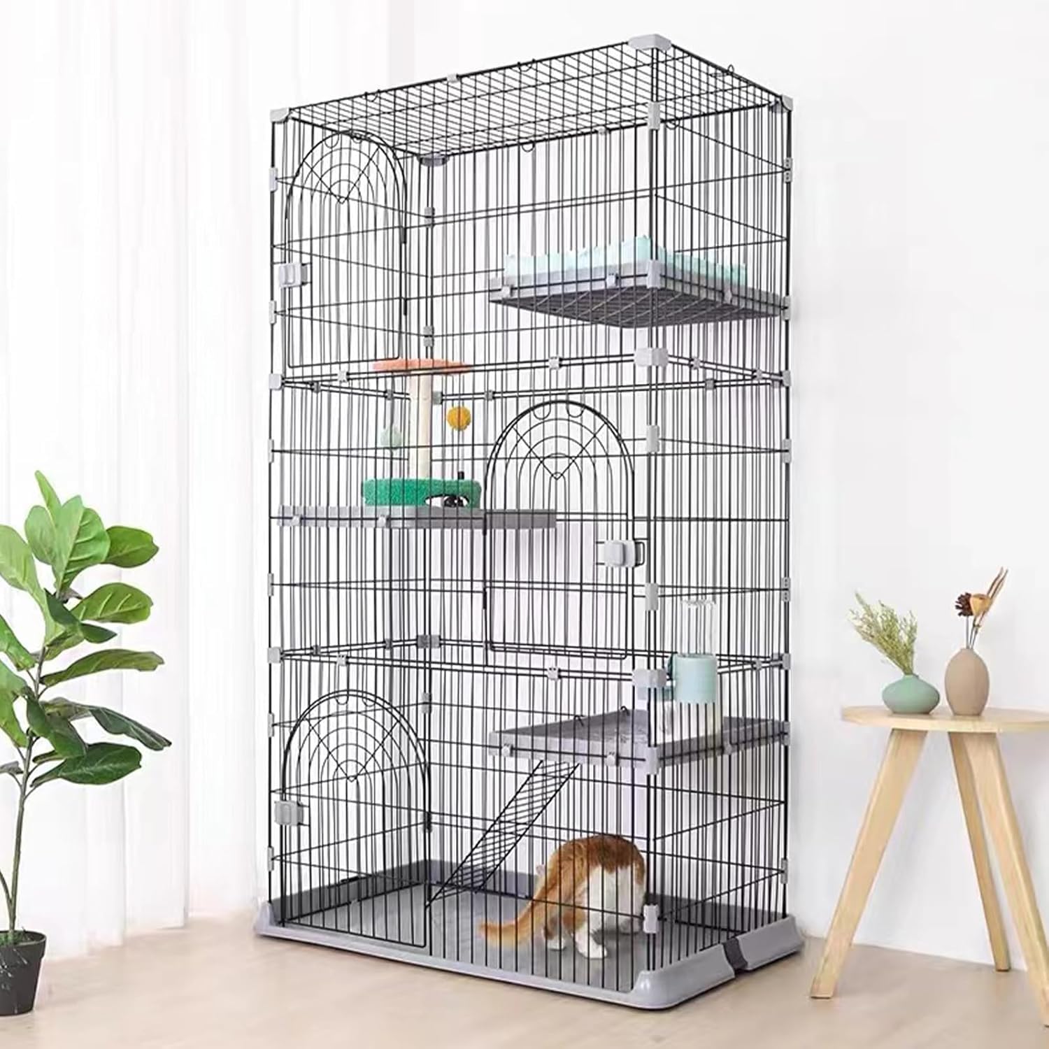 Amazon.co.jp: 猫ケージ キャットケージ 3段 スリム 大型猫用 幅76