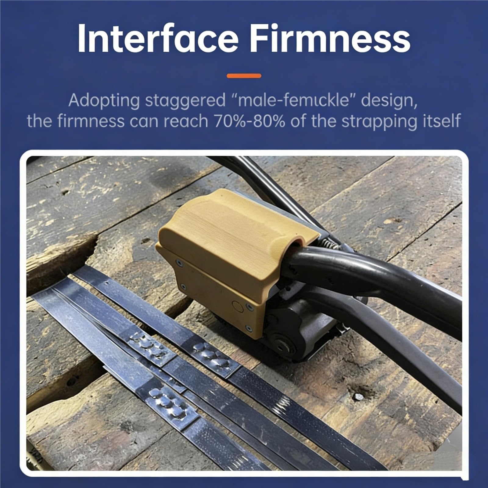 Robuste Umreifungsmaschine aus Stahl mit 3-in-1 Spanner Crimper Cutter für sicheres Metallband in Industrieverpackung