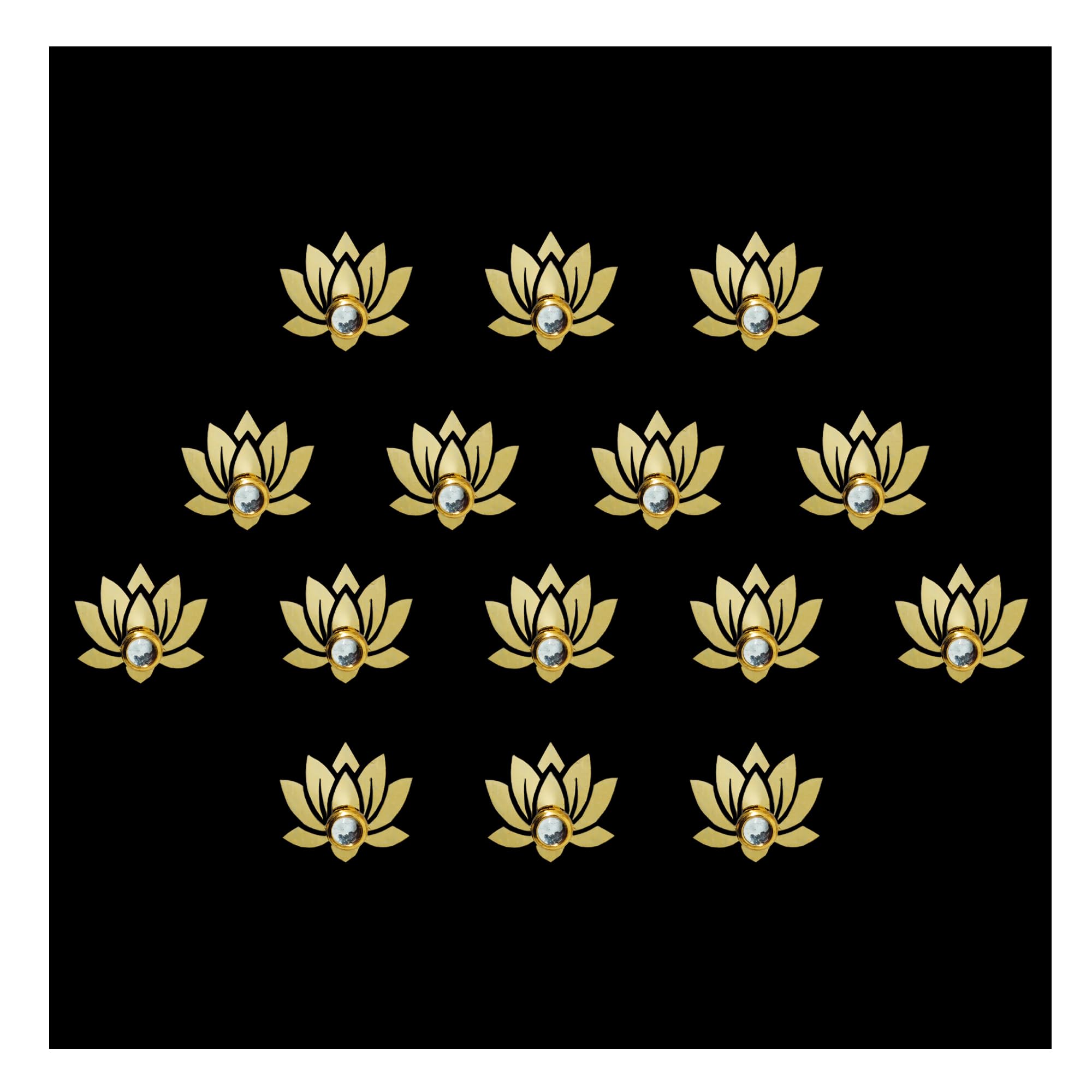 Comet Busters® Designer Hand Mehndi Lotus Stone – Bridal Hand Decorative Golden Rhinestone Studs – Self Adhesive Mehndi Stone Jewellery for Hands (11mm) (CMEH001)-picture-42