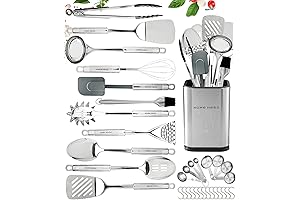 Home Hero 32 Pcs Stainless Steel Kitchen Utensils Set: Nonstick, Heat Resistant Kitchen Essentials
