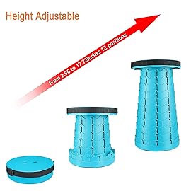 Boreeman Upgraded Folding Stool Lightweight Yet More Sturdy with Load Capacity 400lbs Portable Collapsible Stool for Camping Fishing Hiking BBQ (Light Blue)