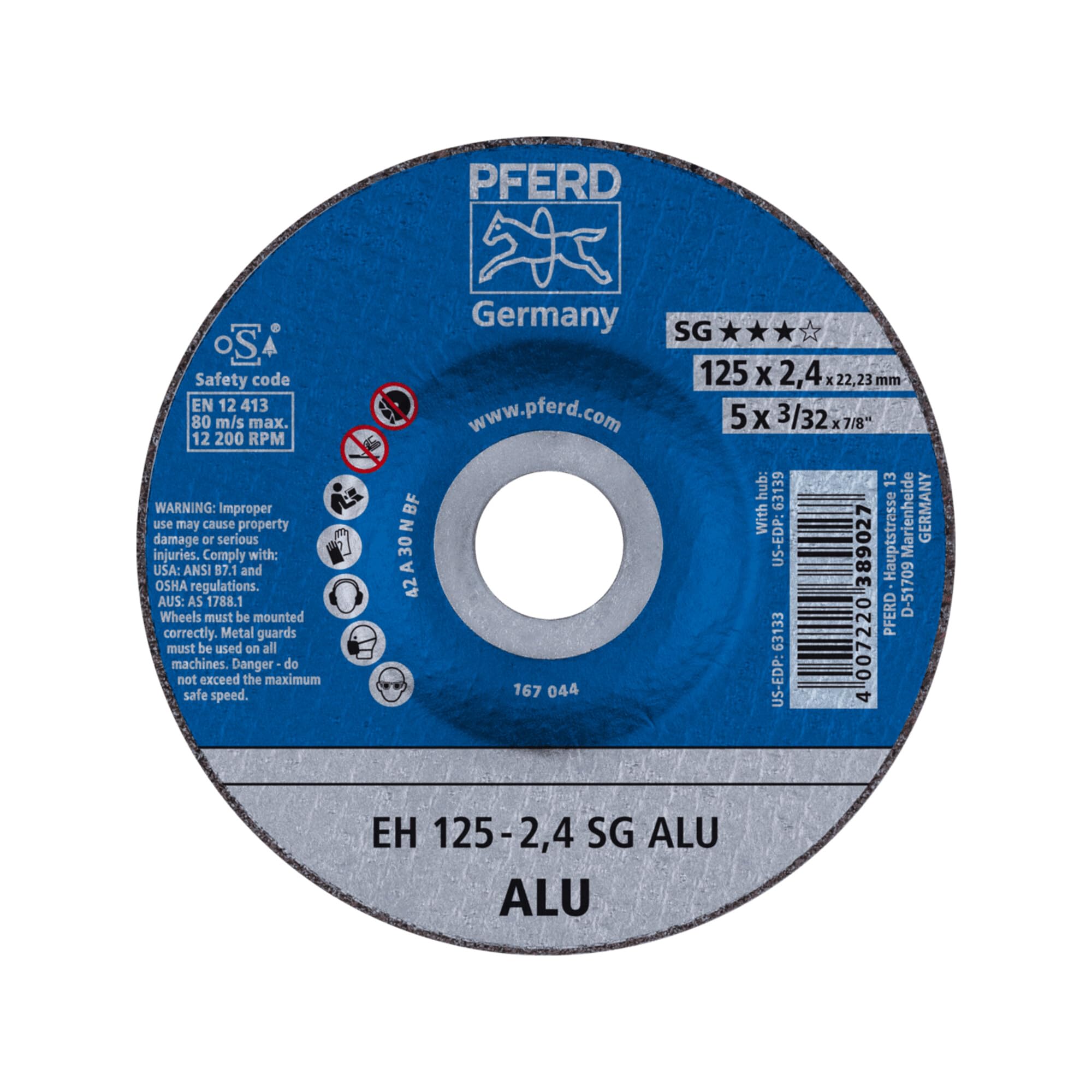 Pferd 61320822 A30NSG Cut-Off Wheel for Aluminium, 0 V, Multi-Colour, 125-2.4 mm โ image 1