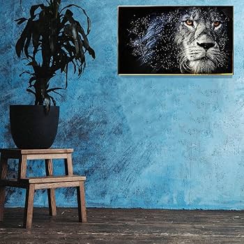 ガラスアートパネル　ライオン　キラキラ　絵画　額縁　アートフレーム　スタッズ ガラスアートパネル ライオン キラキラ 絵画 額縁 アート
