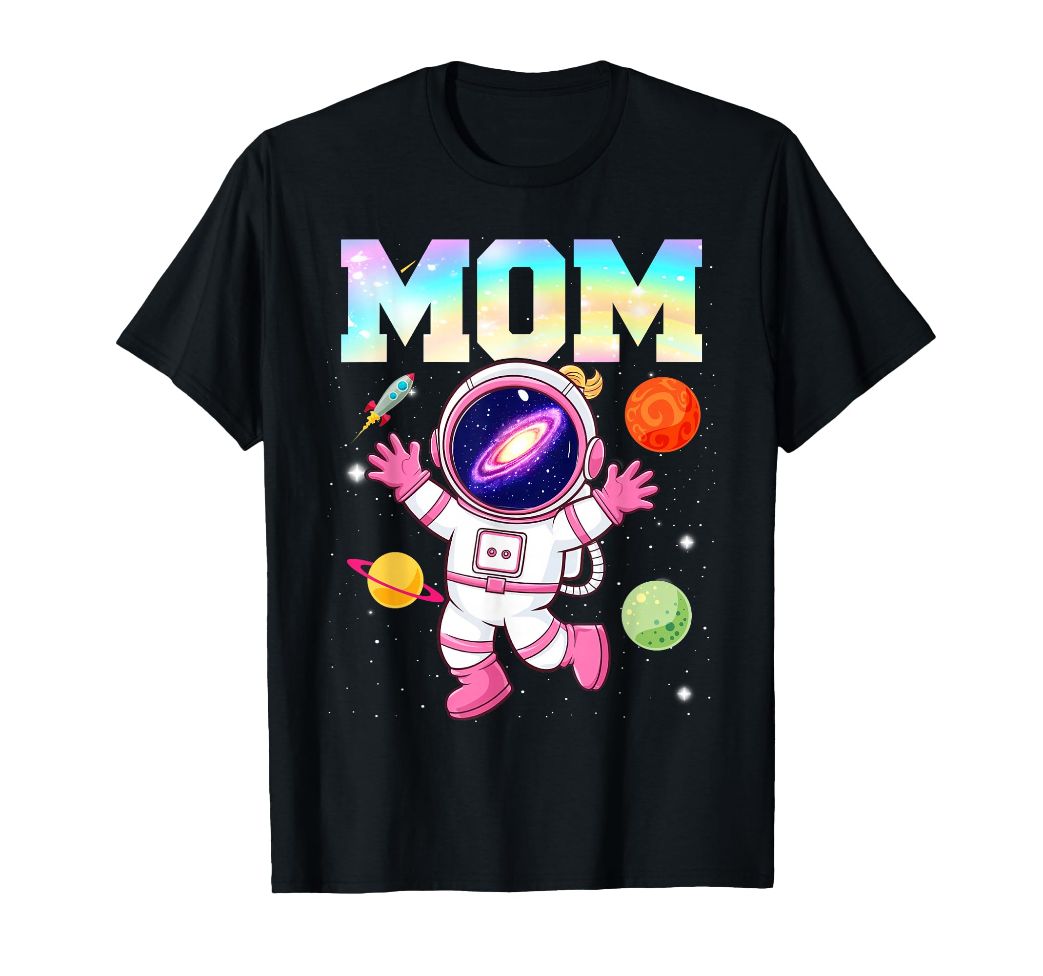 Funny Mom Outer Space Astronaut Birthday Party T-Shirt