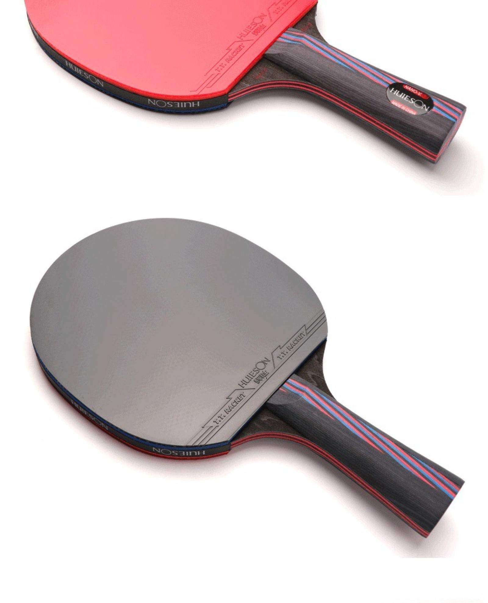 Nano Carbon Fiber 9,8 Blade Powered Pips-In Rubber Paddle do(Long Hands)
