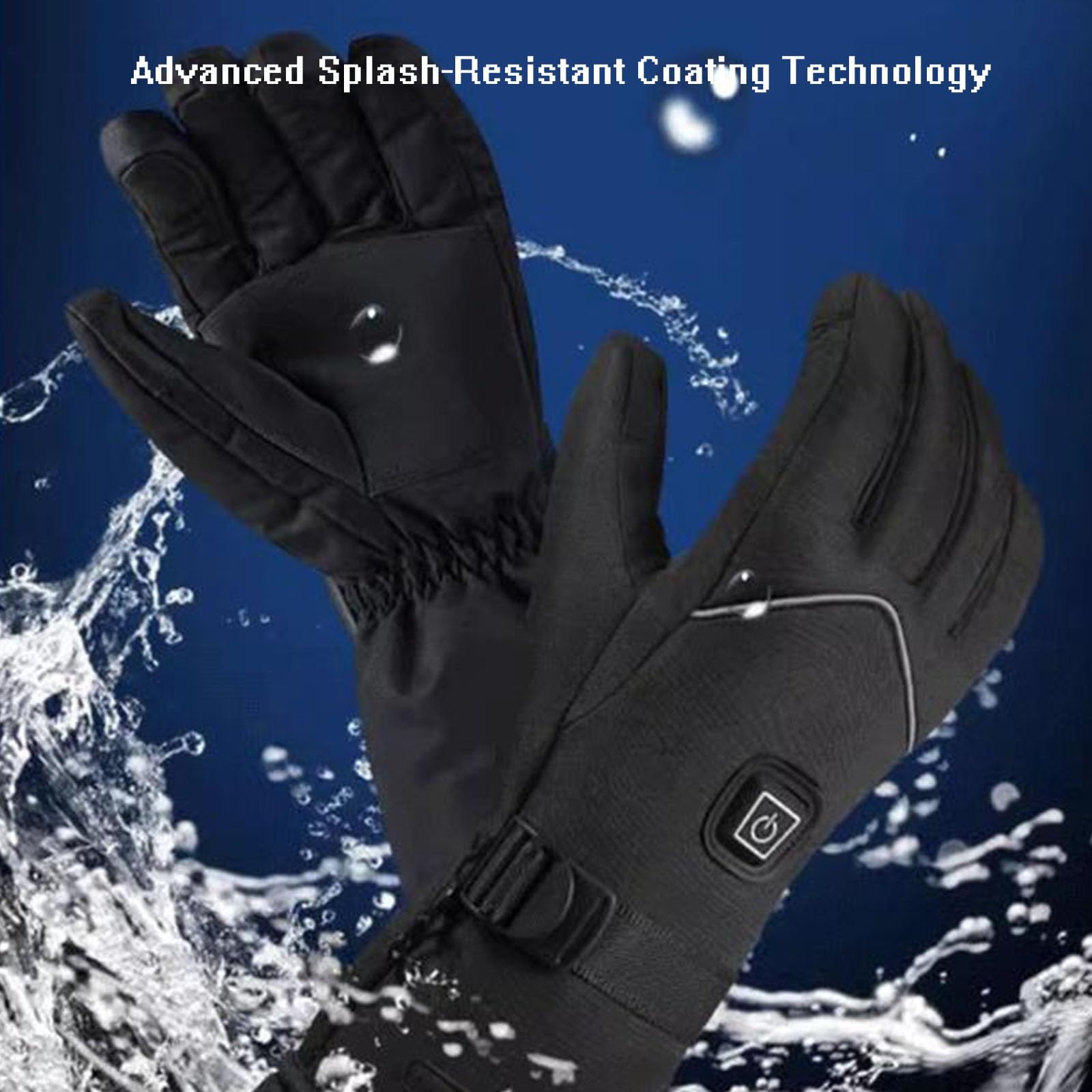 Guantes de Trabajo Calefactables, Guantes Térmicos USB Impermeables Al Viento, Guantes de Moto Calefacción Finos 3 Niveles Temperatura/Esquí/Ciclismo