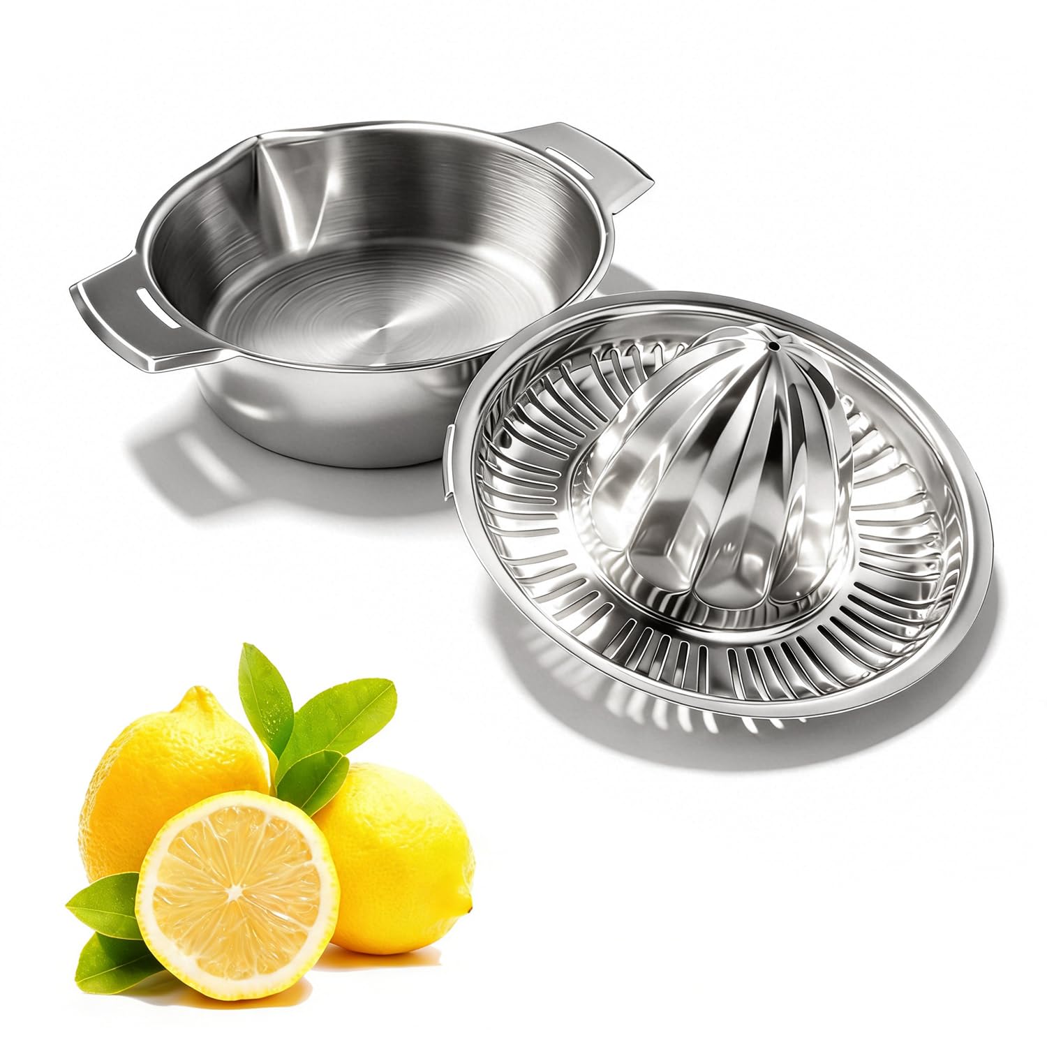 Lemon Squeezer Stainless Steel 304, Lemon Juicer Manual Citrus Hand Press Juicer Multifunctional Citrus Press Kitchen Tool 435ml