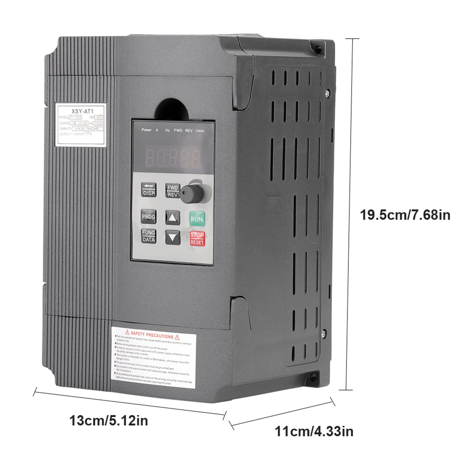VFD Frequenzumrichter, 220V Einphasen-Geschwindigkeitsregler mit Variabler Frequenz, 1,5 kW Wechselstrommotor-Steuerung für Strom und Temperaturschutz