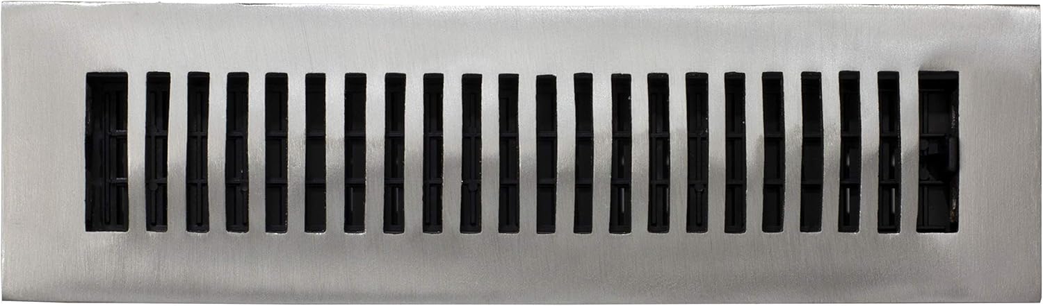 Nickel Aluminum 2" x 12" Rectangular Floor Register
