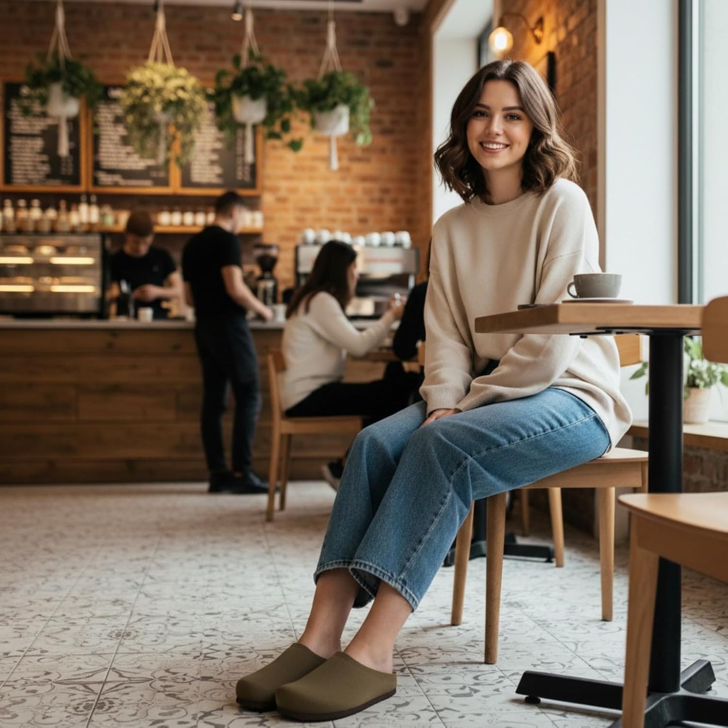 CUSHIONAIRE Women's Sils Knit Cork Footbed Clog with +Comfort - Image 7