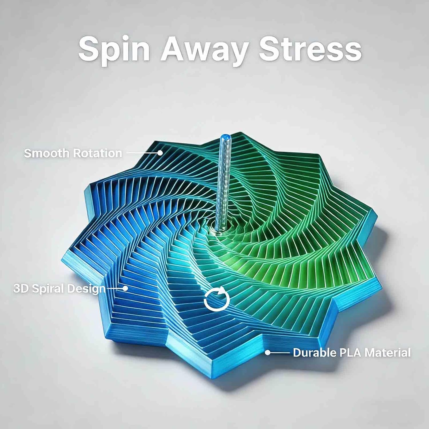 3D Star Fidget Toy for Adults, Fractal Hexagon Fidget Toys, 3.5in Pocket-Sized 3D Printed Fidget Toys, Stress Relief & Focus Fidgets for Office/Commute/Meditation