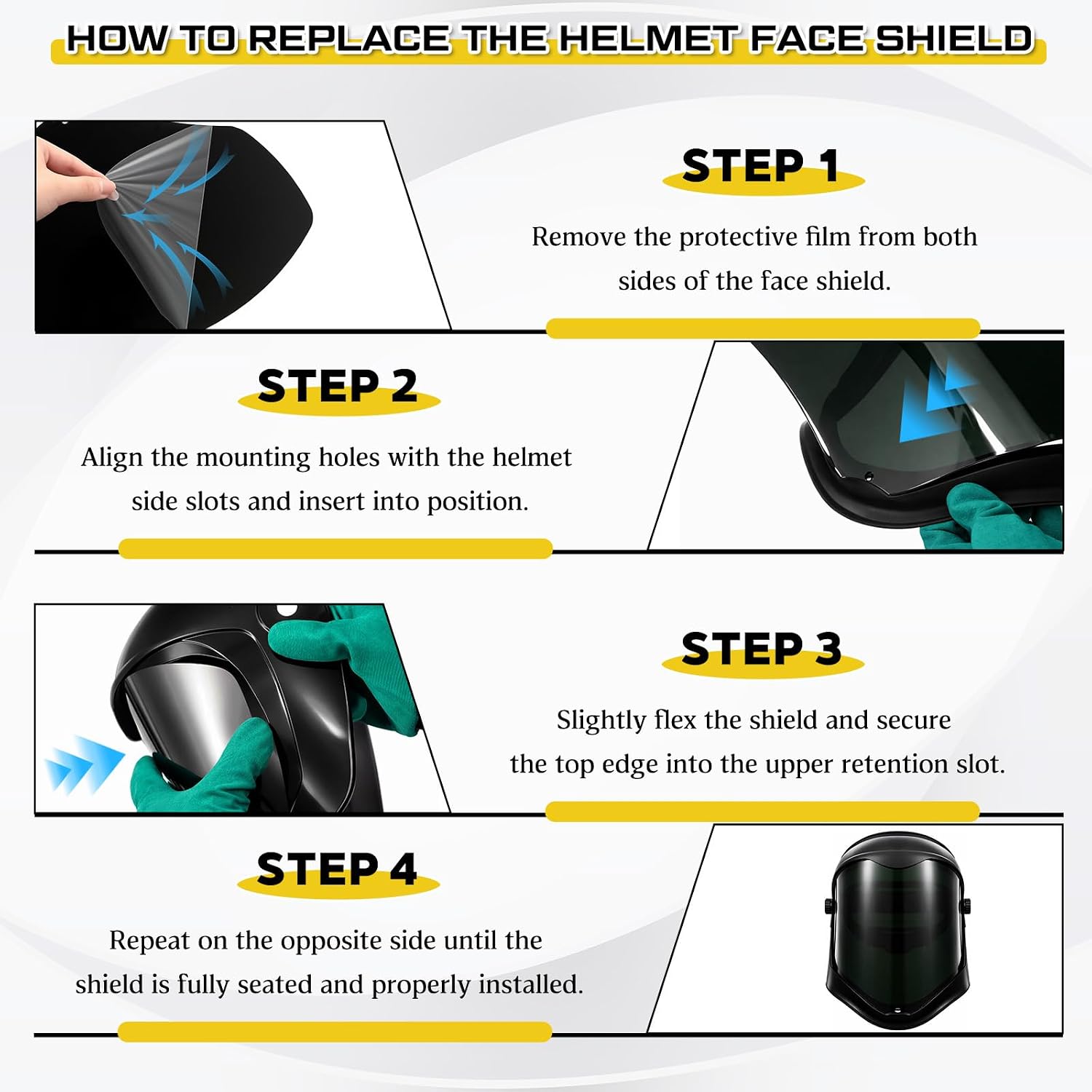 2 Pack Welding Face Shield Replacement Lens, Shade 5.0 Polycarbonate Visor Compatible with Honeywell/uvex S8500/s8510 Face Shields, Impact Resistant