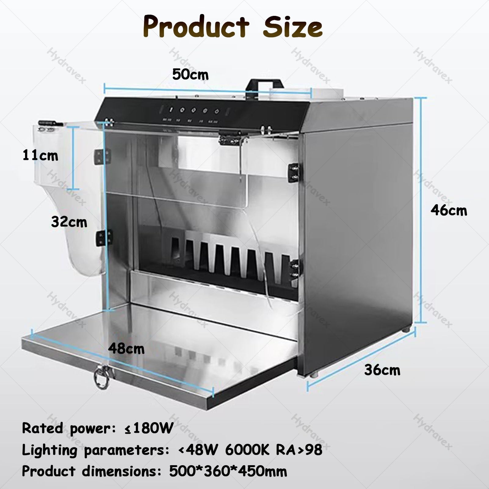 Cabina spray per aerografo con tenda d'acqua, 3 luci LED, filtro estrattore e pompa dell'acqua di sollevamento automatico, facile da rimuovere e pulire