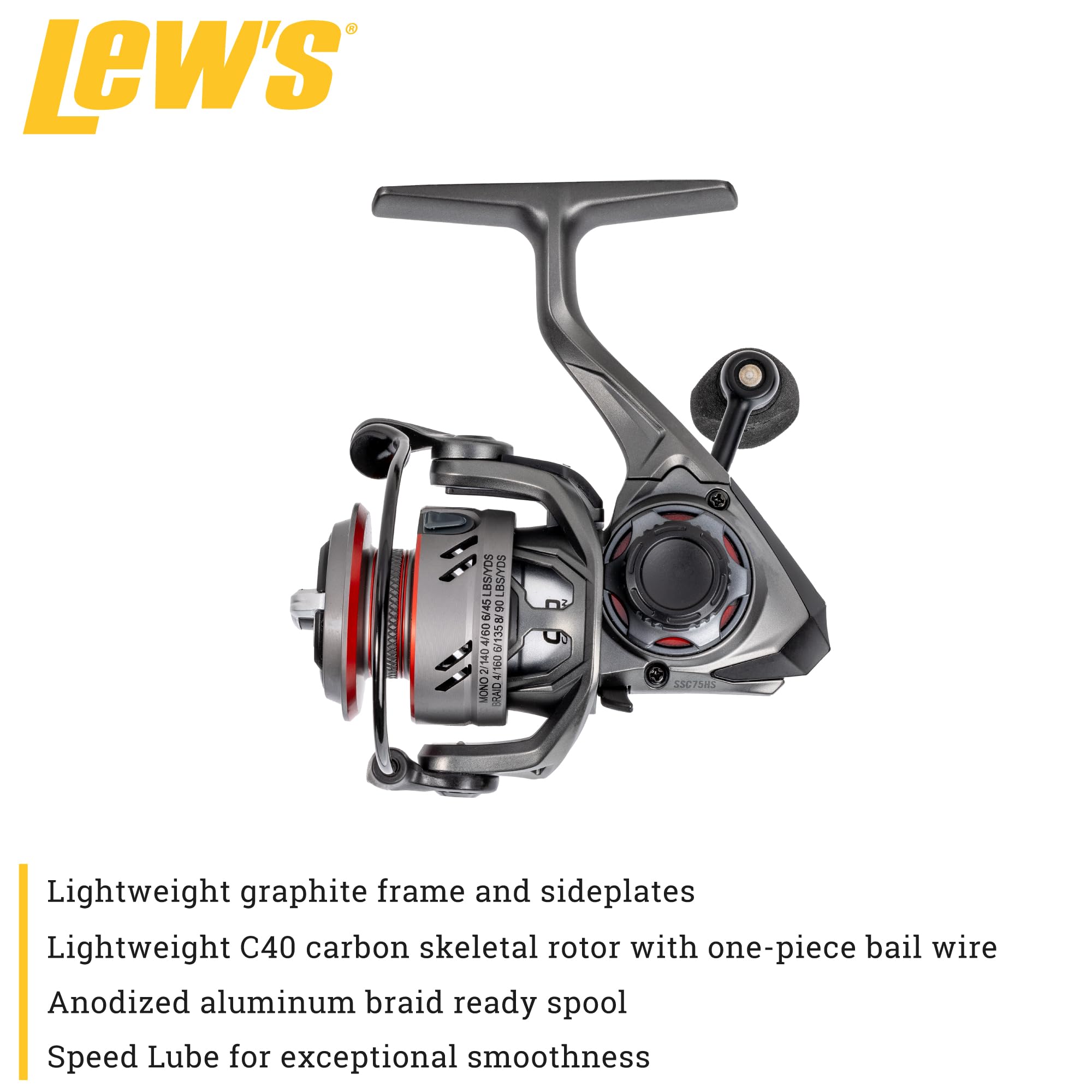 Amazon.com: Lew's Speed Spin CRX Spinning Fishing Reel, Size 75