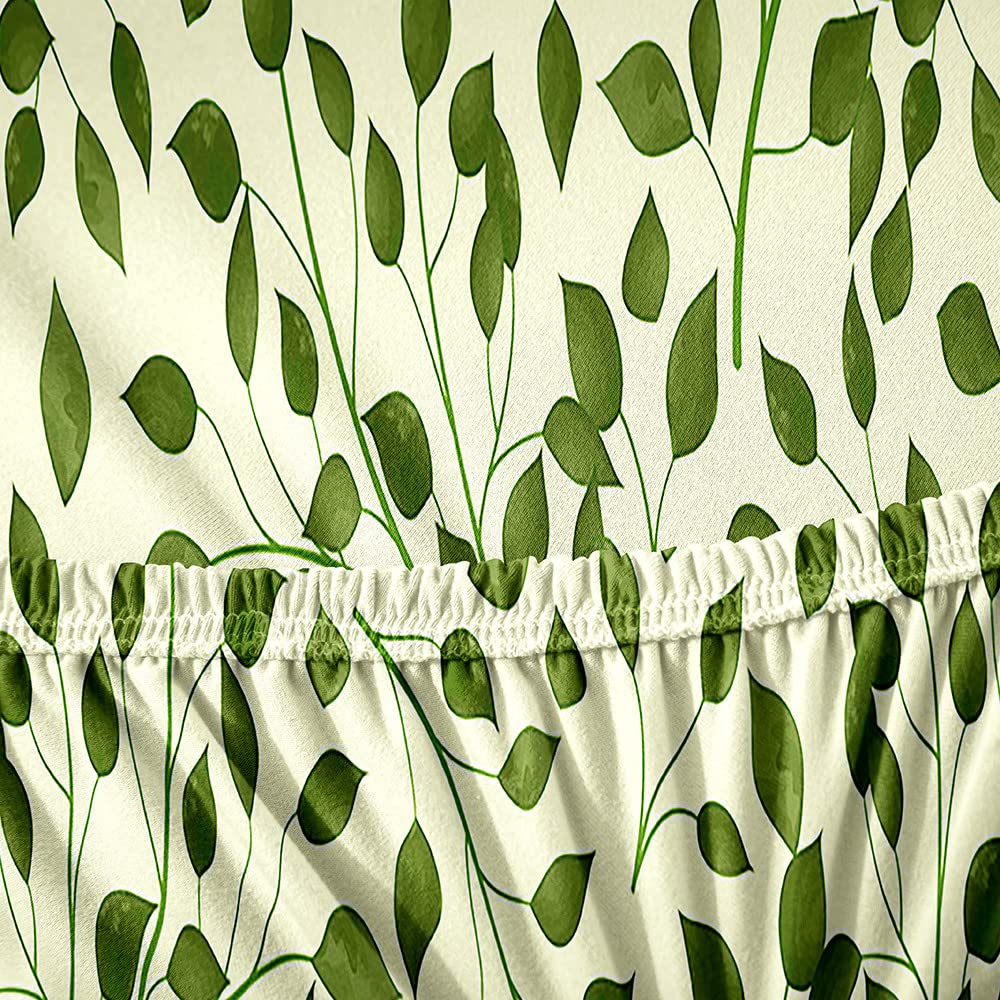 Coprisedie Elasticizzati 3D Foglia Verde - Set Da 6, Lavabili, Per Cucina E Soggiorno - Foto 2