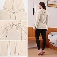 Vista 78 de GINKANA Sudadera con capucha para mujer, manga larga, lactancia materna, ropa casual