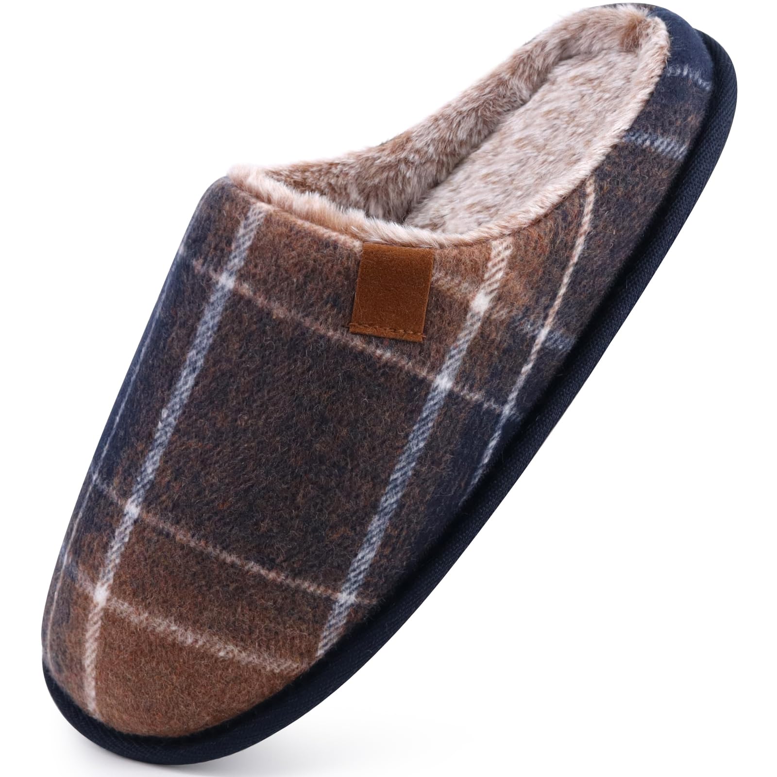 ONCAI Pantofole da Uomo Invernali, Comoda Memory Foam Calde Scarpe da Casa in Lana Con Suola Antiscivolo Taglia 40-49 EU