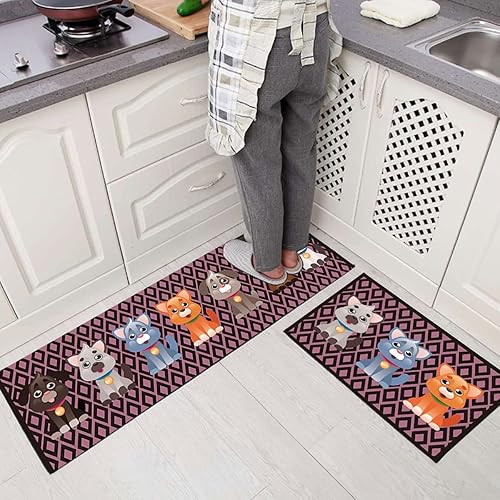 Miniatura 5 de Juego de alfombras de cocina antifatiga, 1 pieza, antideslizantes, acolchadas, cómodas, de pie, impermeables, 16 x 47 pulgadas