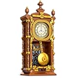 Vintage Swing Clock Building Blocks Set – 751 PCS Real Working Mechanical Clock with Alarm, Moving Pendulum & Rotating Dial, Retro Steampunk Decor Gift for Adults & Teens, Compatible with Lego Sets