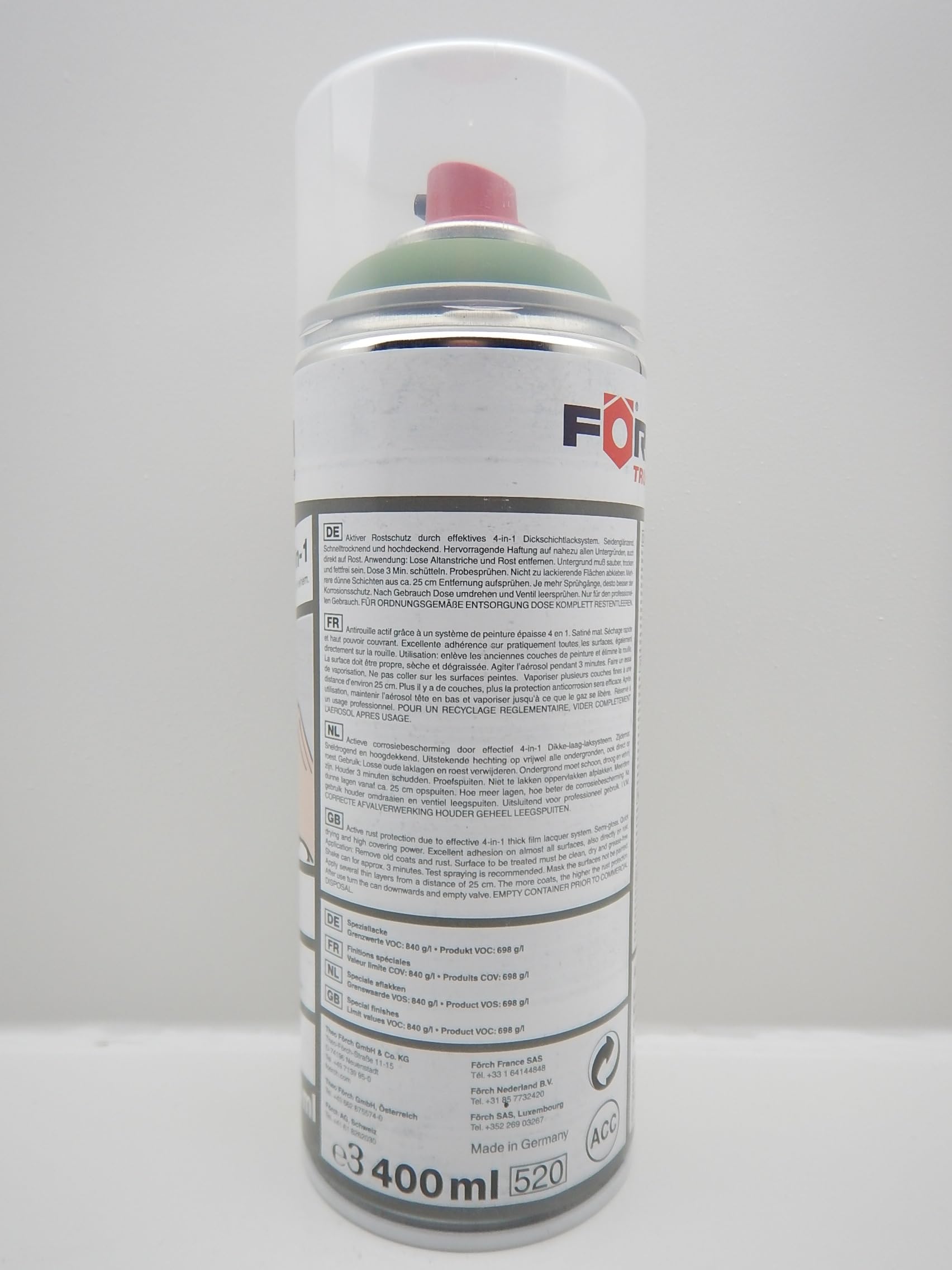 Förch 4 in 1 KRONE GRÜN LANDMASCHINE DICKSCHICHTLACK LACK SPRAY SPRAYDOSE 400ML (3)