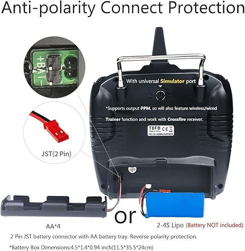 Miniatura 4 de Radiolink Transmisor remoto T8FB de 8 canales 2.4GHz RC y receptor R8EF Parámetros de configuración de parámetros de aplicación Controlador de doble