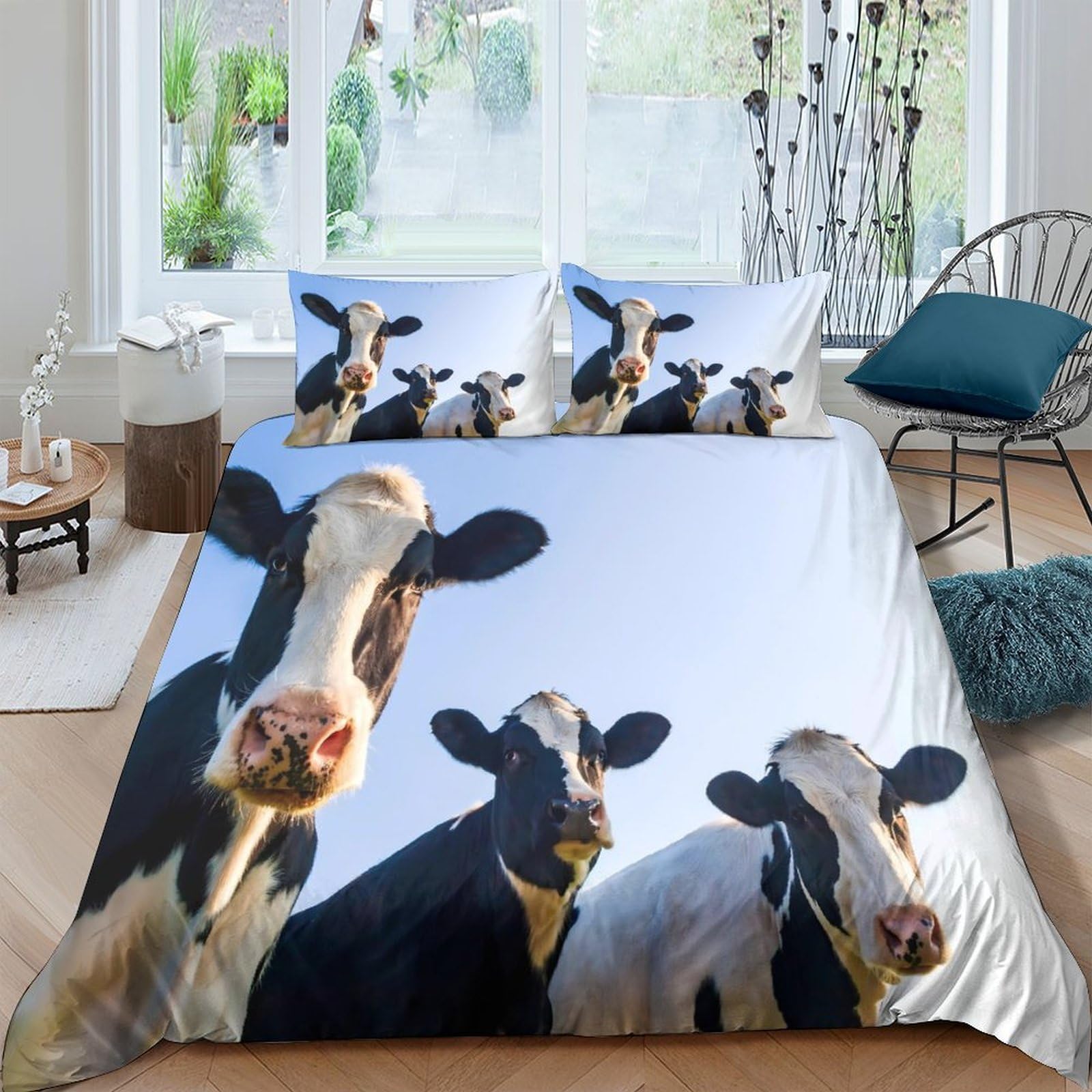 Ctjqhvkz Style-6 3D Printed Cow Pasture Fitted Sheet Microfiber Soft Breathable Farm Animal Mattress Cover For Bedroom Dorm Decor Single（135X200cm）