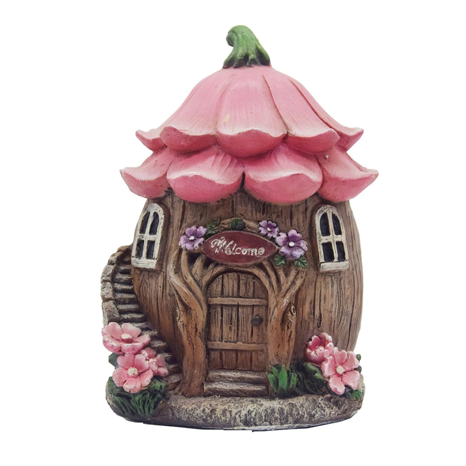 Terrarium et décoration de jardin miniature avec statue en forme de maison champêtre