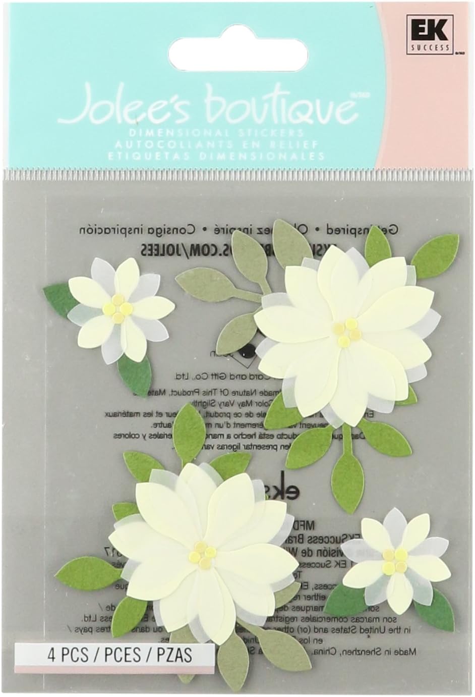 SPJC034 Jolees Boutique Sticker 3D Vanilla Flowers