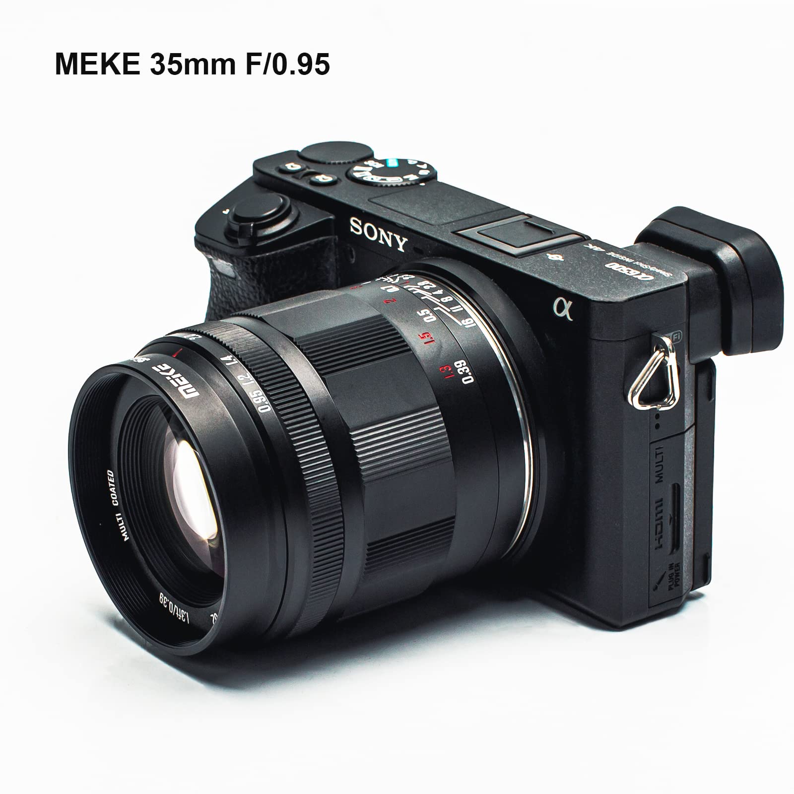 Meike 35mm f0.95 Grande apertura Messa a fuoco manuale Prime Obiettivo fisso APS-C Compatibile con fotocamere mirrorless Sony E-Mount A6400 A5100 A6100