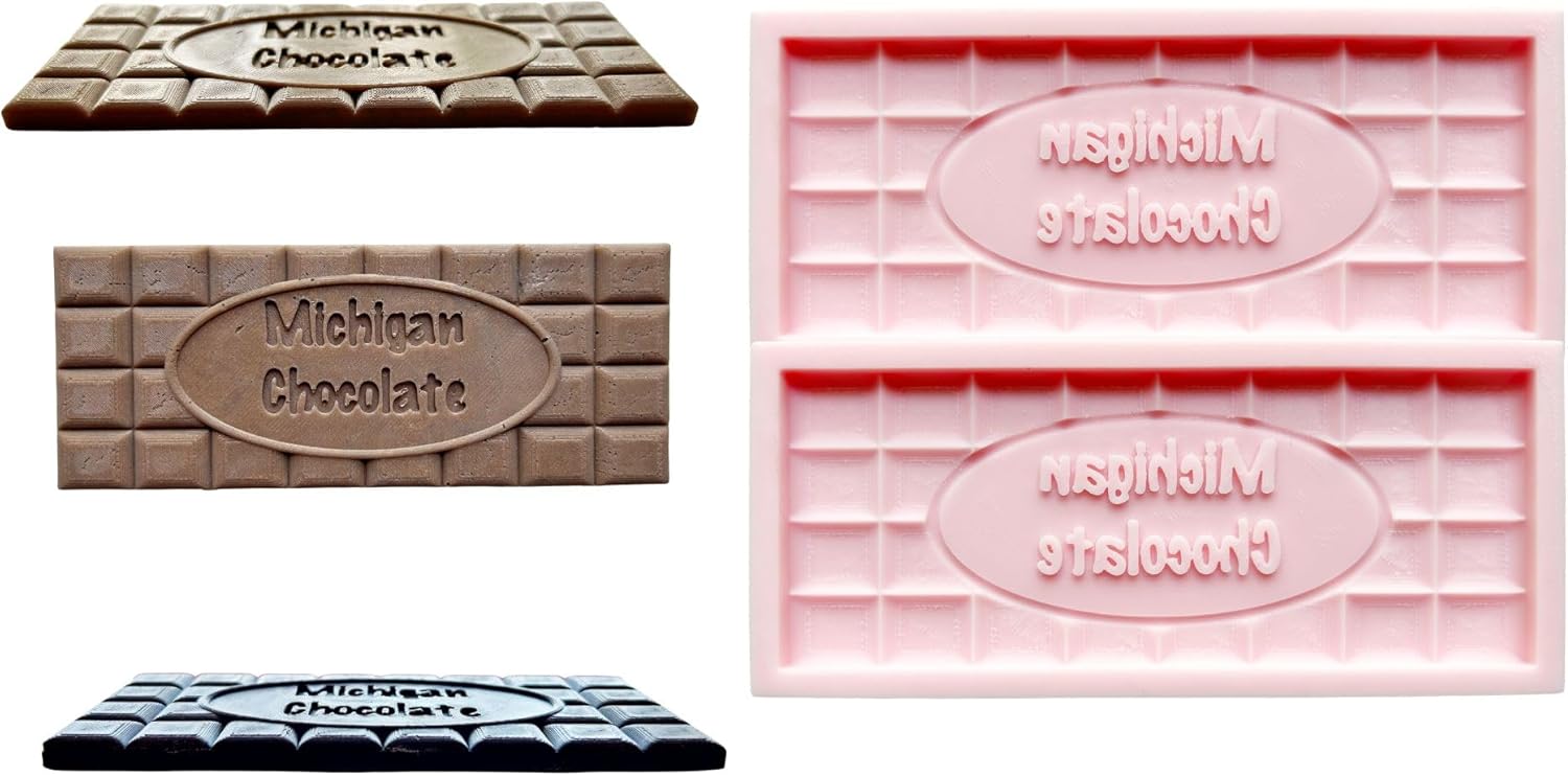 Personalized Chocolate Bar Silicone Mold, Thin Bar Design, Food-Grade, Custom Text Silicone Mold for DIY Handmade Candy or Wax Melt Snap Bars, Made in the USA (3)