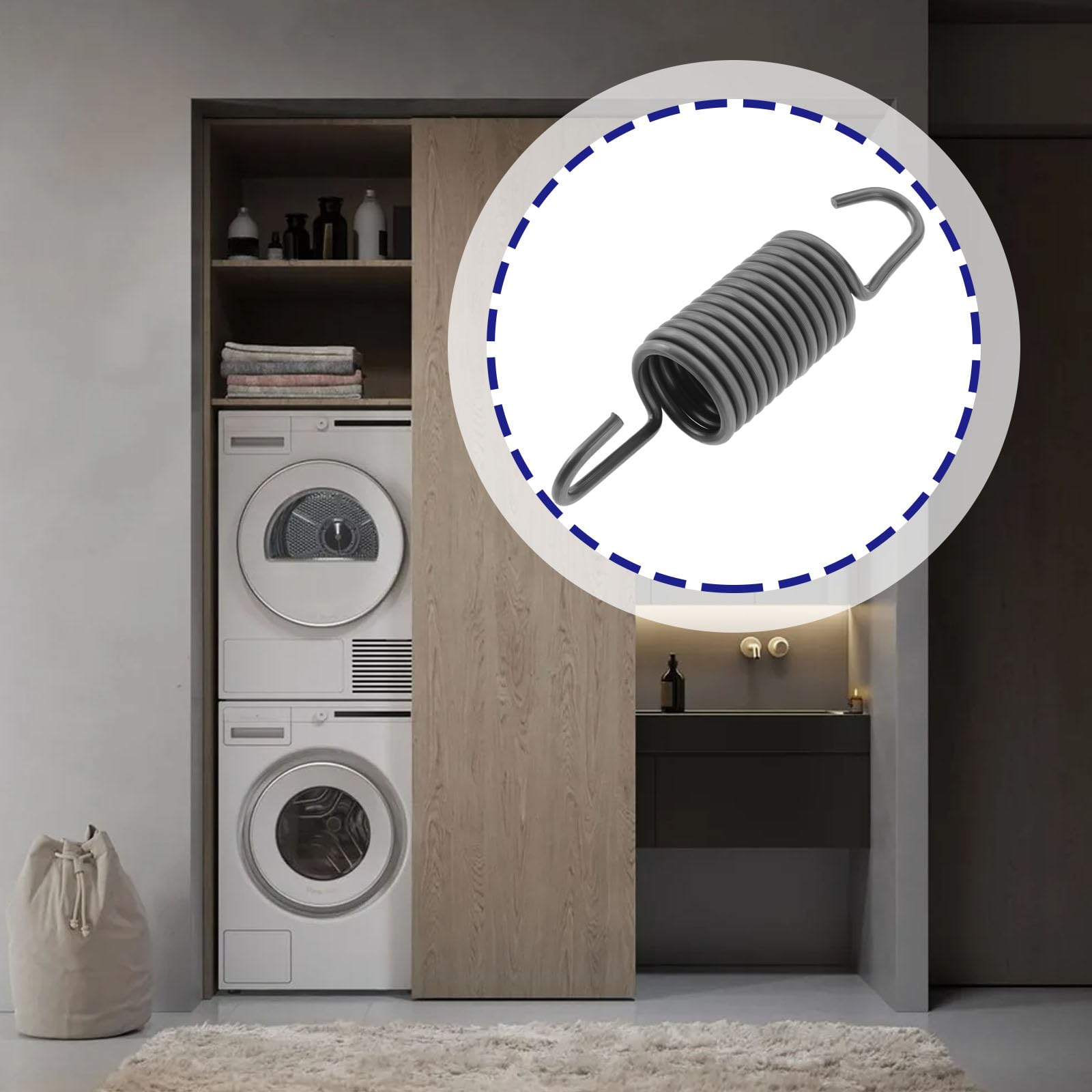2 Piezas de Resorte de Tina Compatible con Bosch Compatible con Siemens IQ100 IQ300 IQ390 Serie 2 4 6 Resorte de Suspensión de Lavadora 00606818 606818