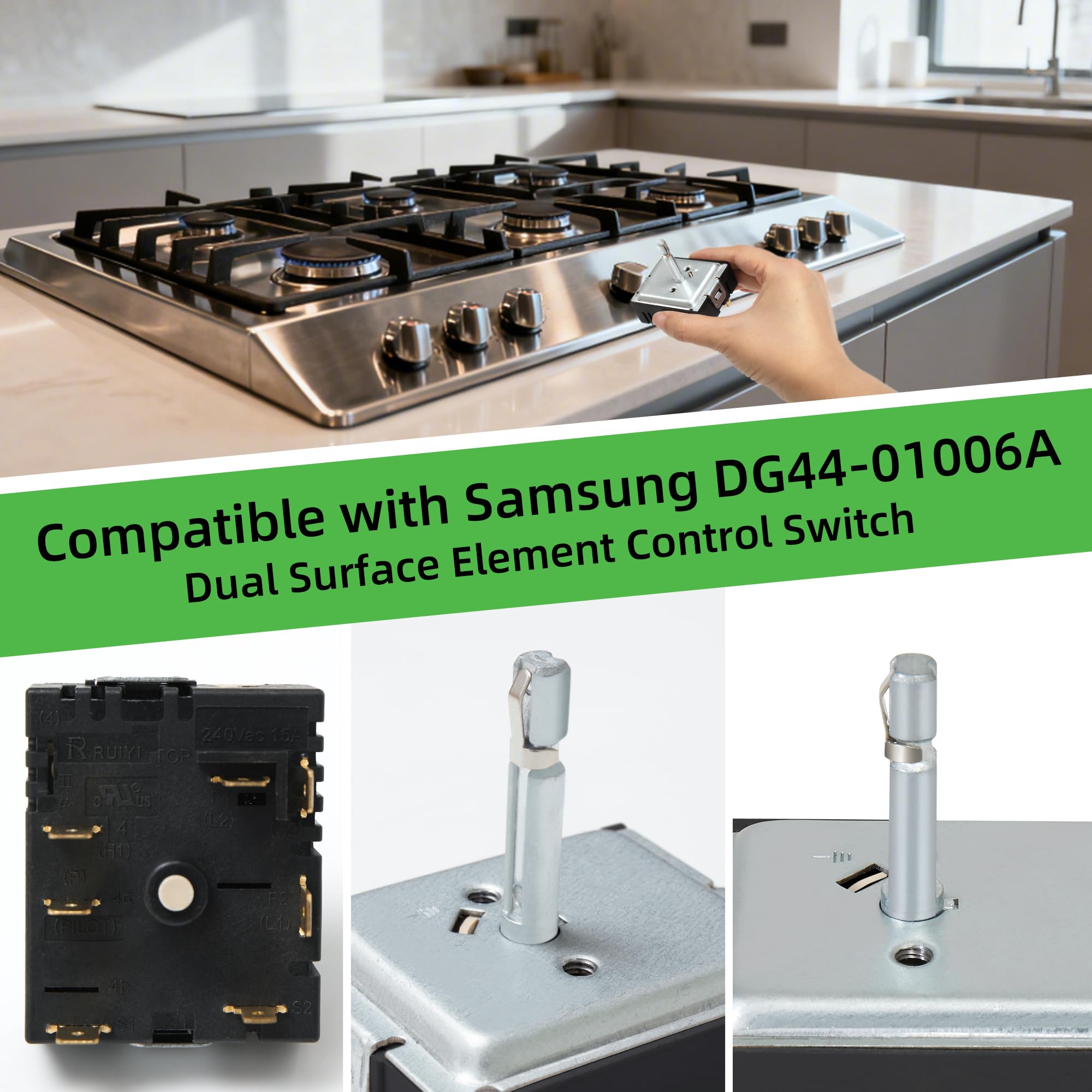 DG44-01006A Control Switch Compatible with Samsung, DG44-01006A Replaces Parts: PER001-02 D, NE58F9500SS, 3282716, AP5800762, PS8764900, EAP8764900 — view 6