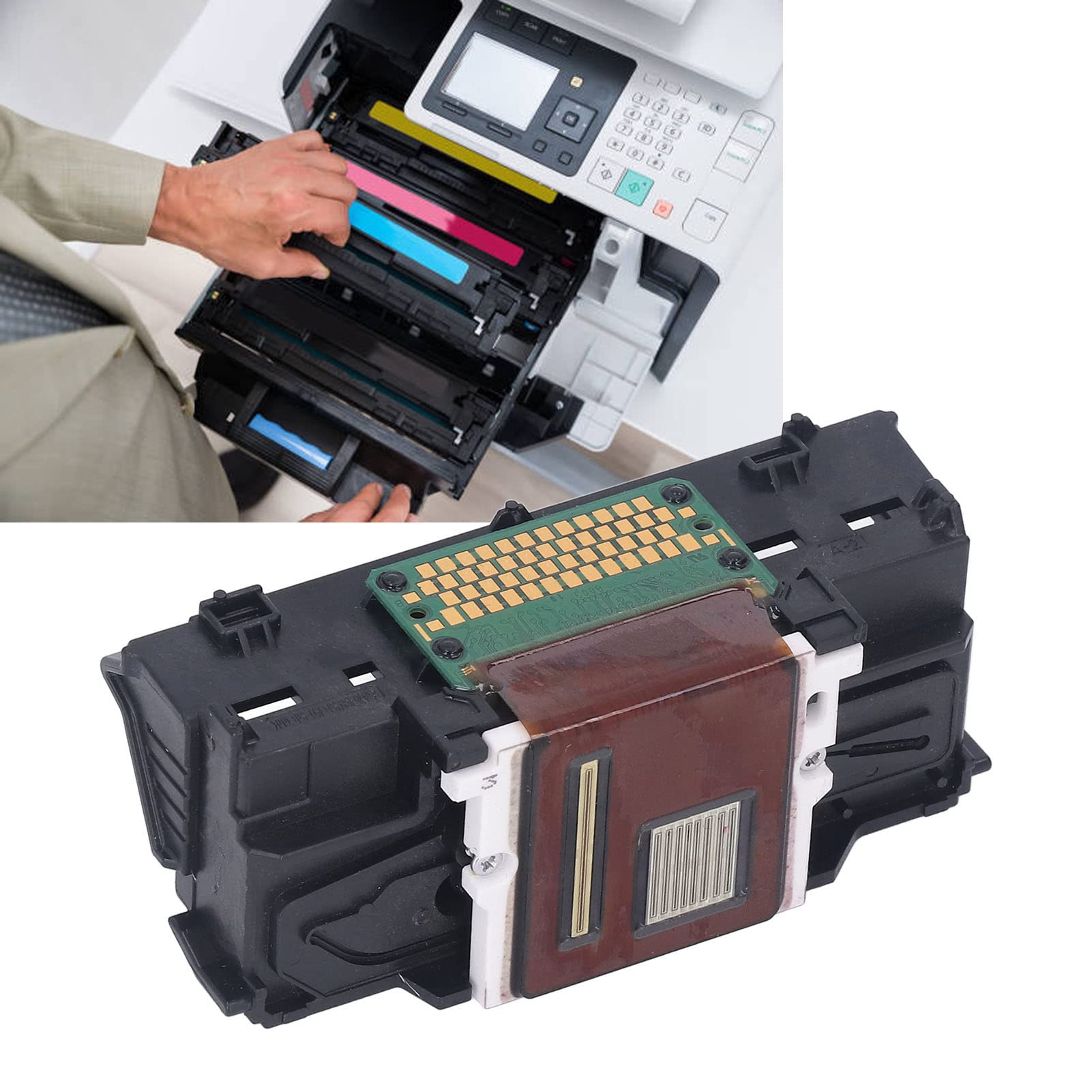 Leapiture Print Head Printer Head UPVC Strong Printhead Lightweight Replacement for TS8080 TS9080 TS9020 TS8050 Office Supplies