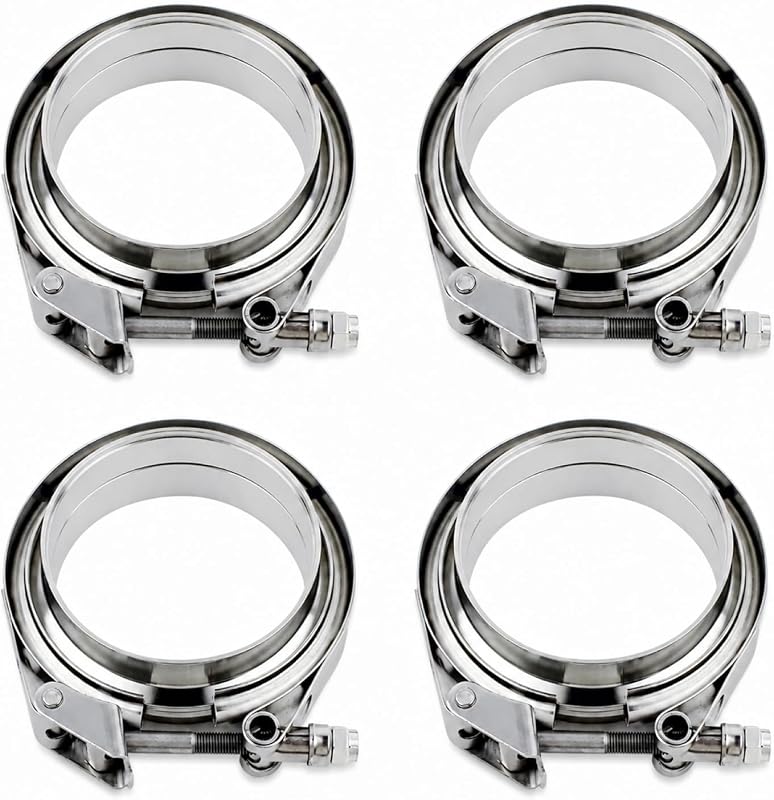 Kit de Flange e Abraçadeira V-Band ROADFORMER 4" para Escape – 4 conjuntos
