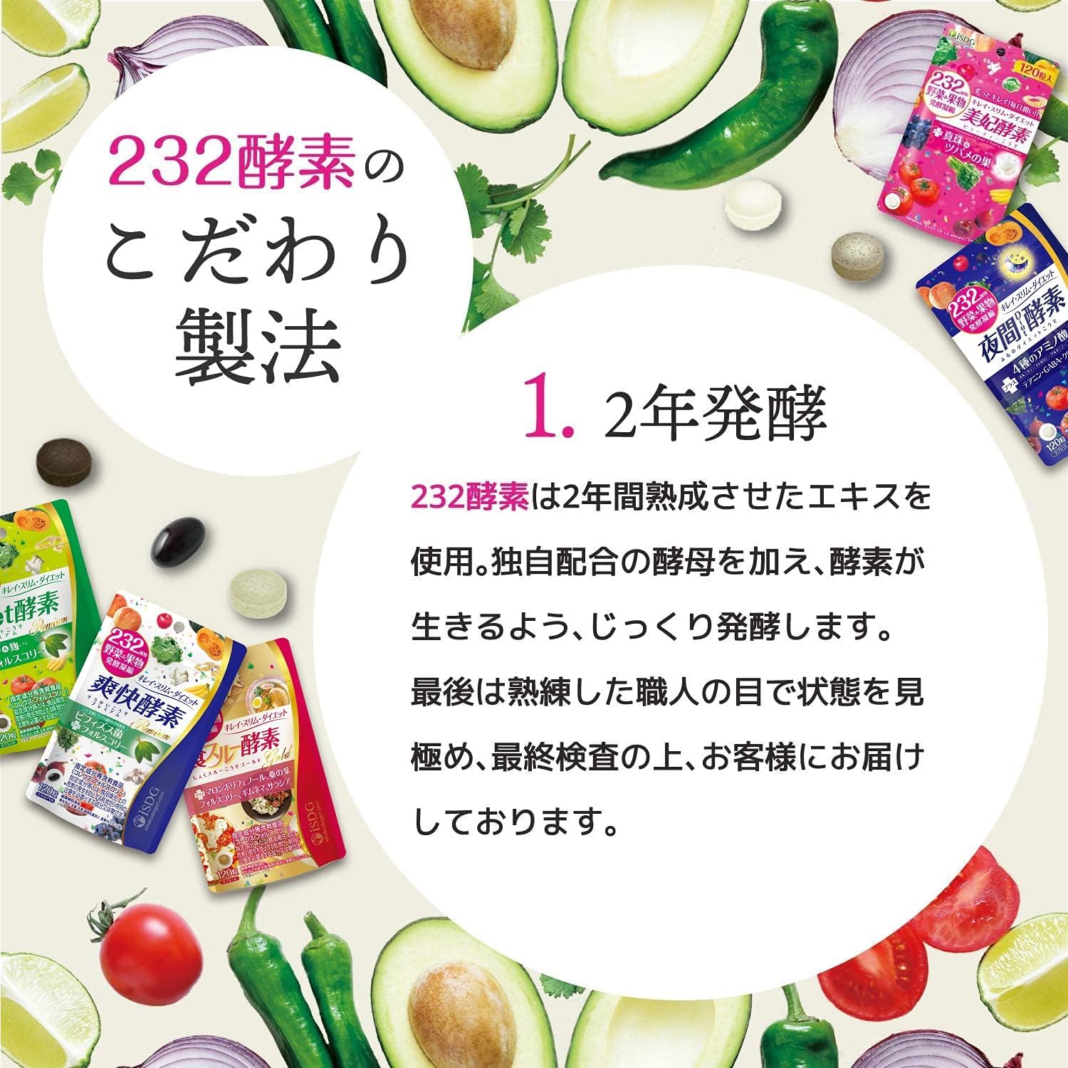 Amazon | ISDG 食スルー酵素 サプリ Gold 232種の天然野菜と果物 食物