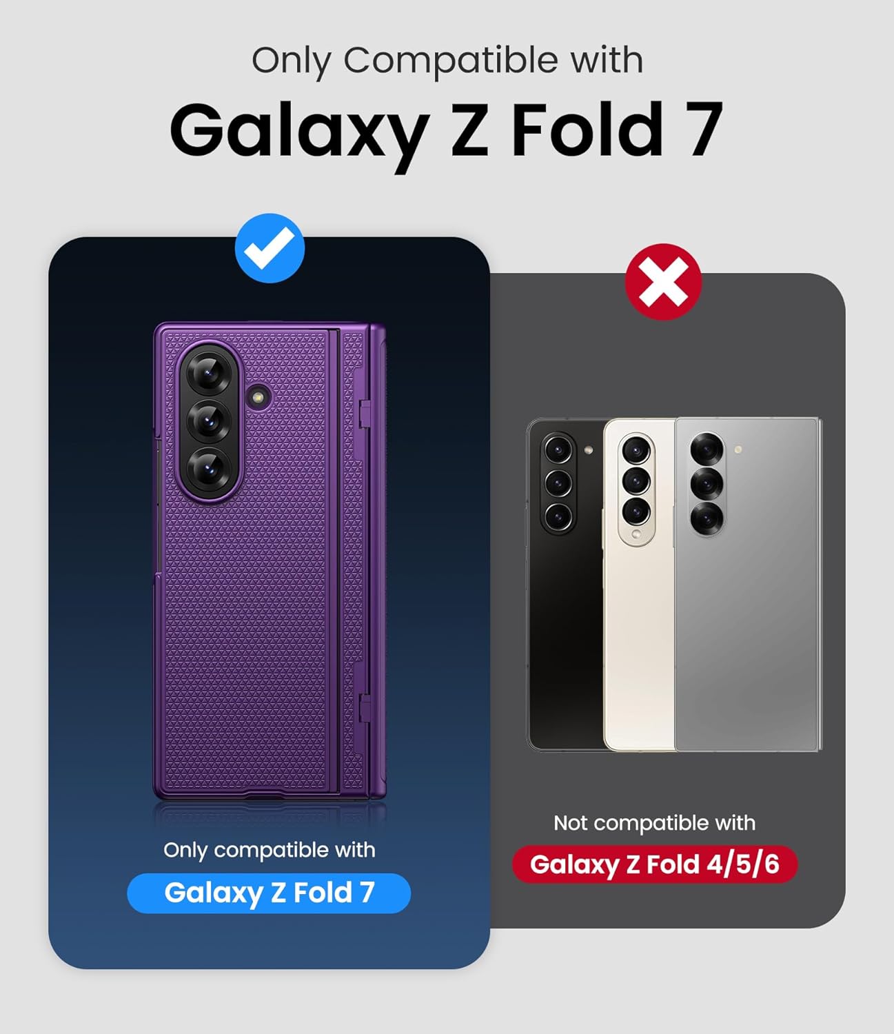 for Samsung Galaxy Z Fold 7 Slim Case with Stand, Glass Screen Protector, Full Hinge Protection, Thin & Rugged, Shockproof Protective Phone Case Cover for Samsung Galaxy Z Fold7 2025, Purple - Image 2