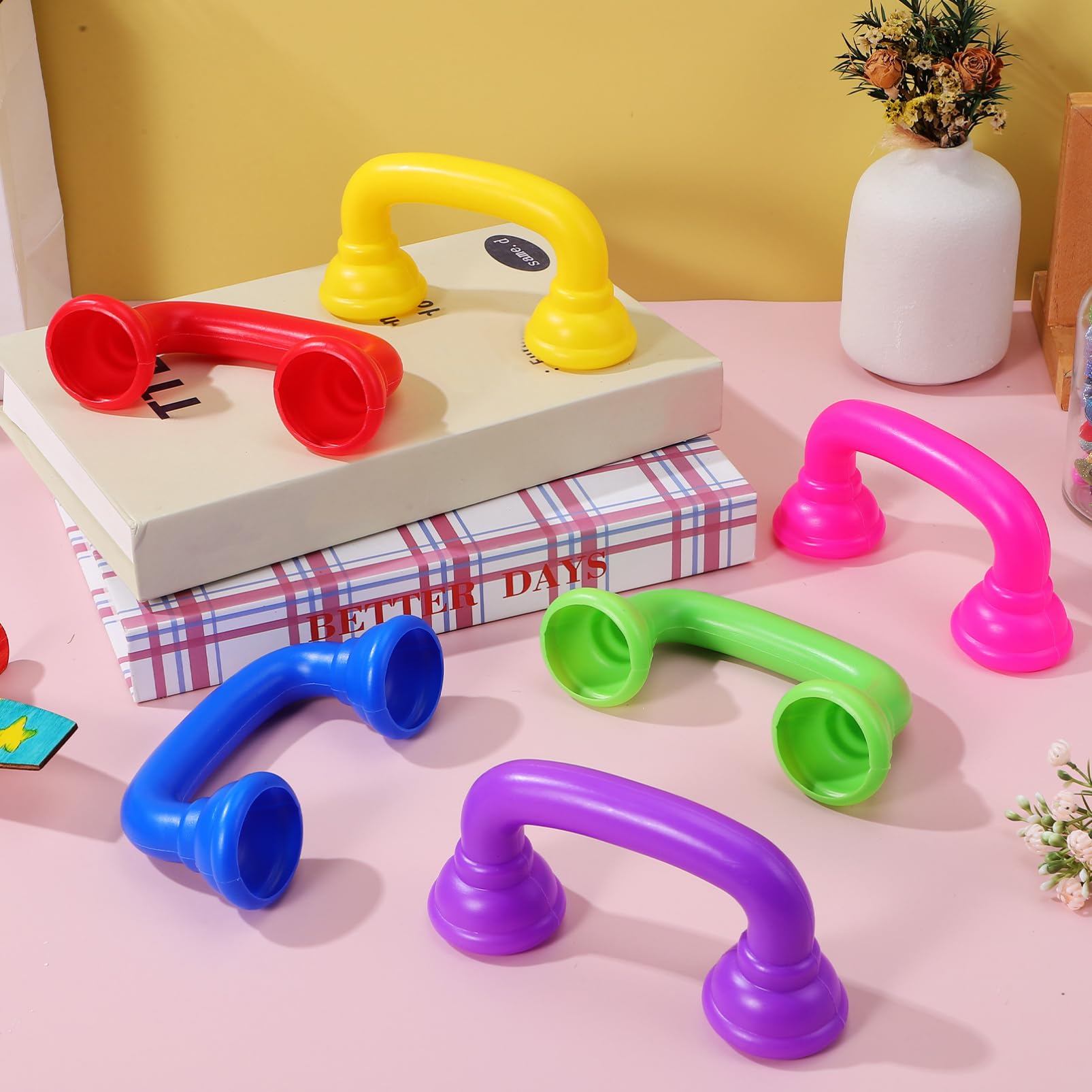Toddmomy Jeu Téléphone Enfant Lot De 12 Téléphones Chuchotés En Plastique Jouets Éducatifs Pour Lecture Prononciation Et Gestion De Classe 5.39X2.56X1.65In