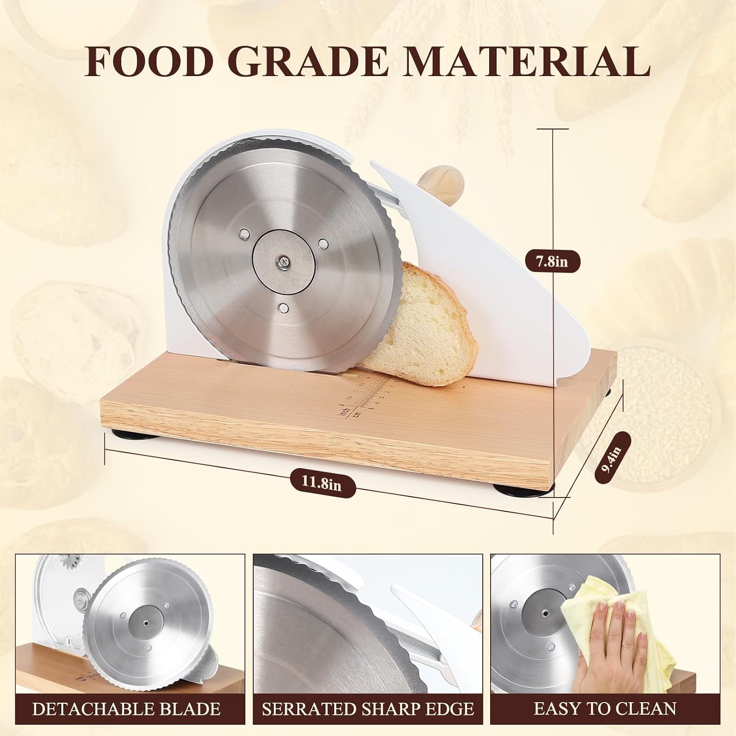 Manual Bread Slicer for Homemade Bread,Even Slicing from Thin to Thick