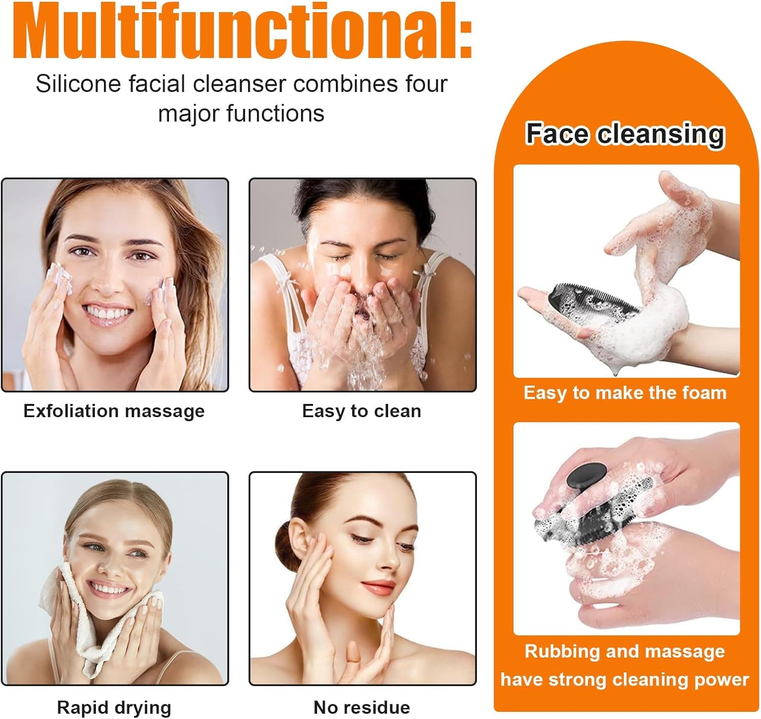 SHOPVILLA Silicone Face Scrubber for Men Women, Gentle Exfoliator Pad & Massager Brush for Face, Facial Cleansing/wash Brush - Removes Dead & Dry Skin, Dark Spots, Oil & Acne, Pores SHOPVILLA Silicone Face Scrubber for Men Women, Gentle Exfoliator Pad & Massager Brush for Face, Facial Cleansing/wash Brush - Removes Dead & Dry Skin, Dark Spots, Oil & Acne, Pores