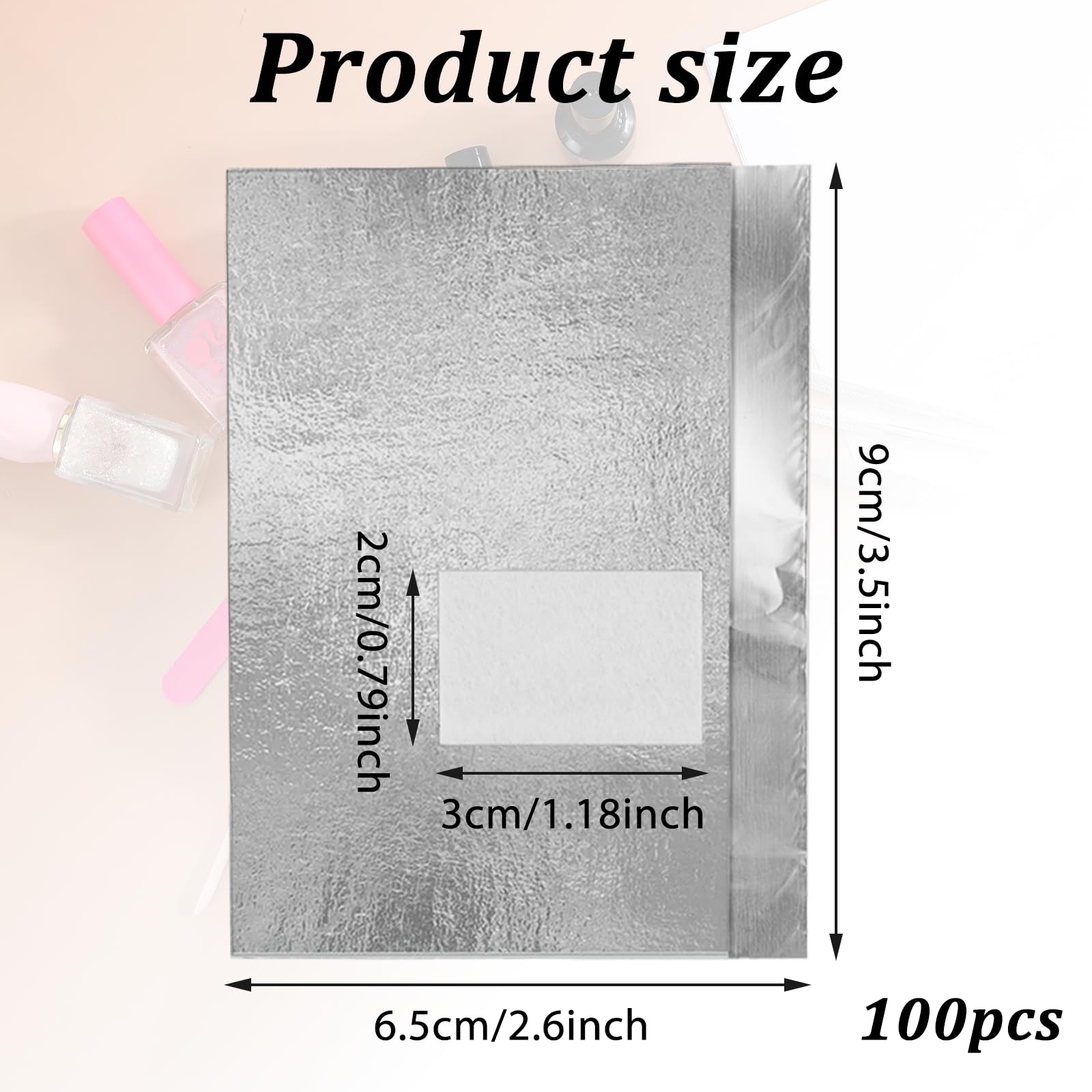 Giantree 100 Pcs Nail Foil, Nail Polish Remover Gel Nail Foil Wraps for Nails, Soak Off Foils Cotton Pads Gel Polish Remover for Soak off Gel Polish Removing at Home(100PCS)