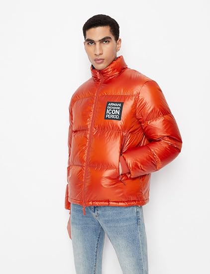 A|X ARMANI EXCHANGE Men's Down Icon Logo Jacket, Windsor Wine, XS