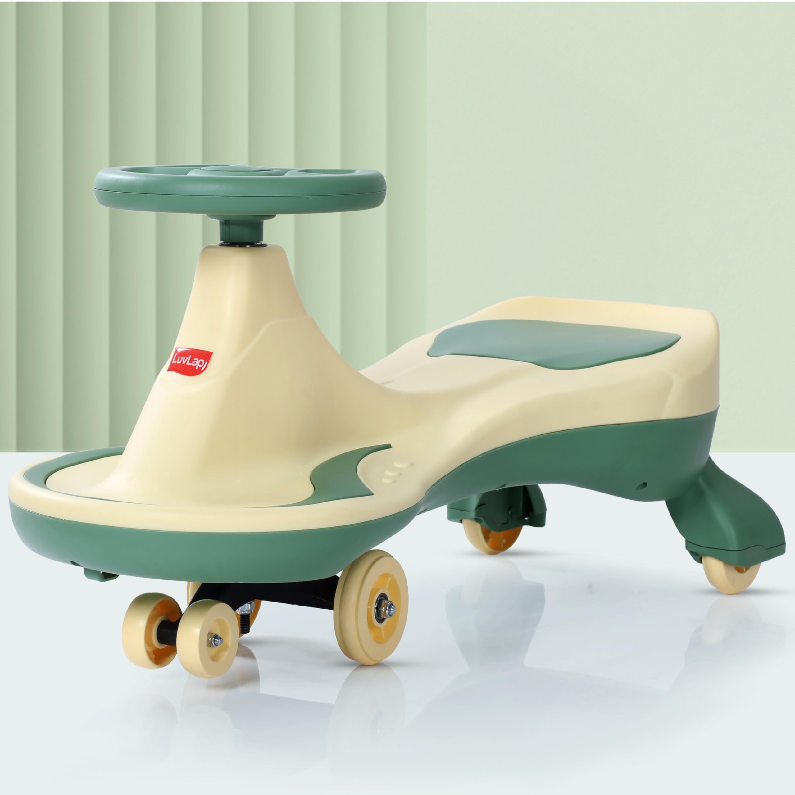 LuvLap Sunny Swing Car, Kids Push Car, Magic Car for Kids, Comfortable Seats & Durable, Ride On Magic Car for 3+ Years Baby Boy & Girl, Beige & Green