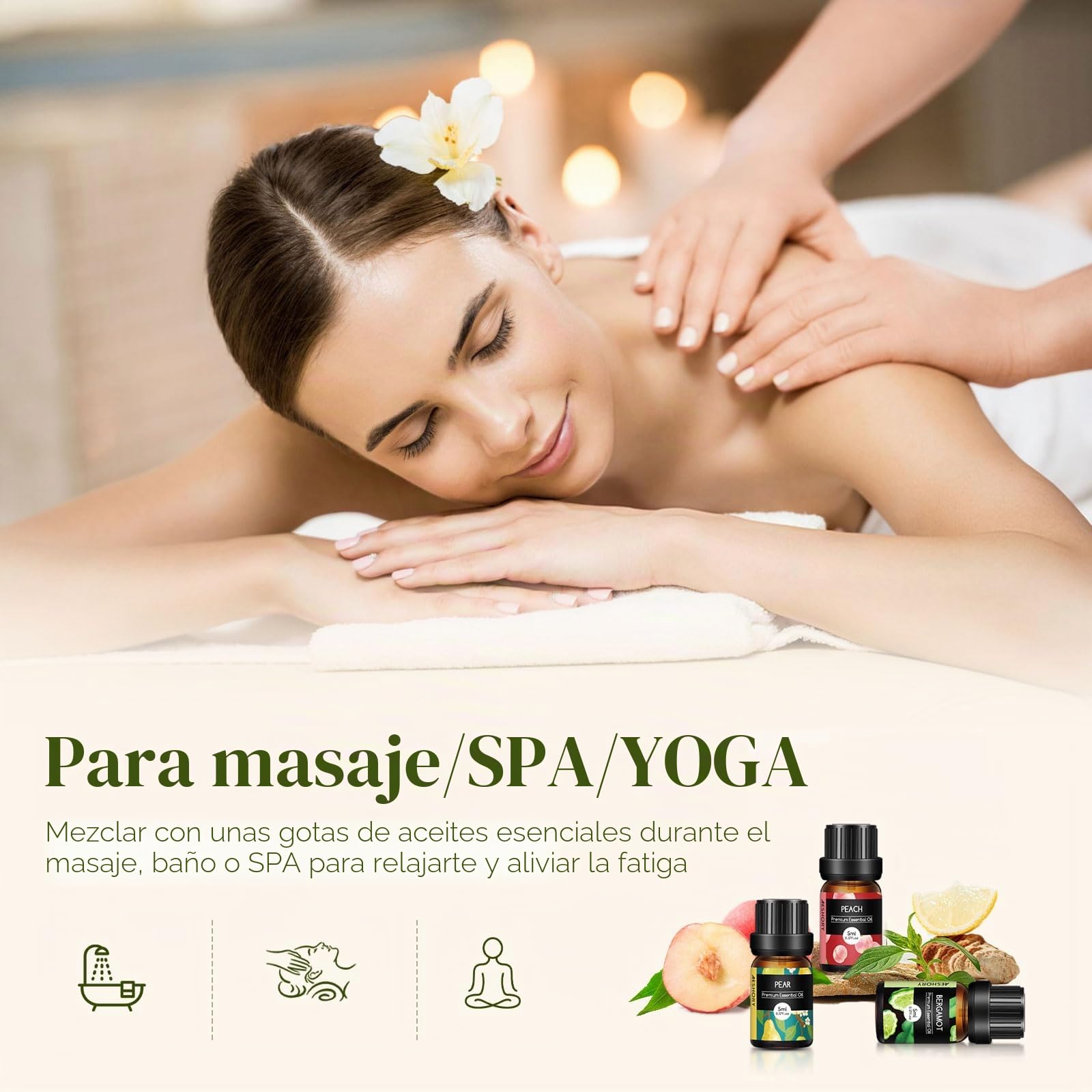 AESHORY Juego de Aceites Esenciales de Frutas 28 X 5ML, 100% Natural Aceite Esencial de Aromaterapia para Humidificador, Difusor, SPA, Masajes, Bricolaje Casero - Uva, Naranja, Piña, Fresa, Melocotón