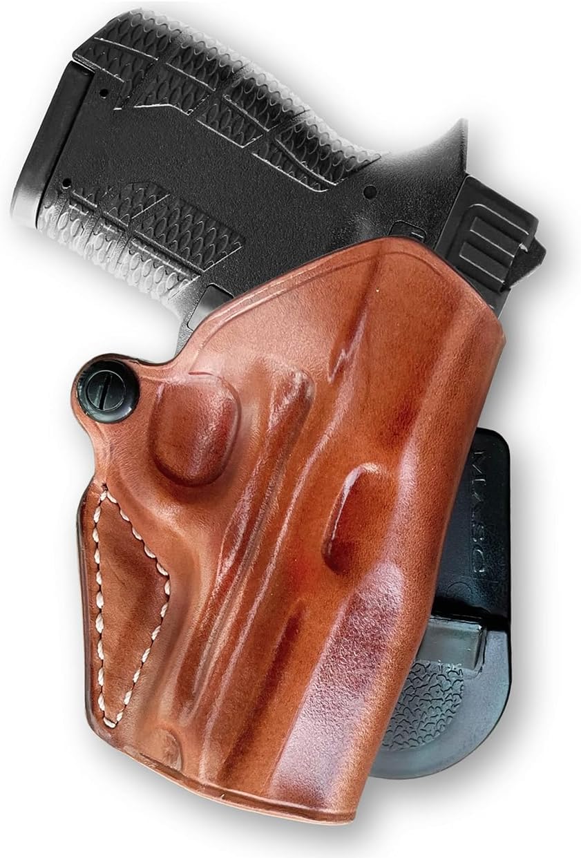 Masc Premium Leather OWB Paddle Holster Open Top Fits Diamondback DB380 2.80-inch, Right Hand Draw, Brown Color #1375#
