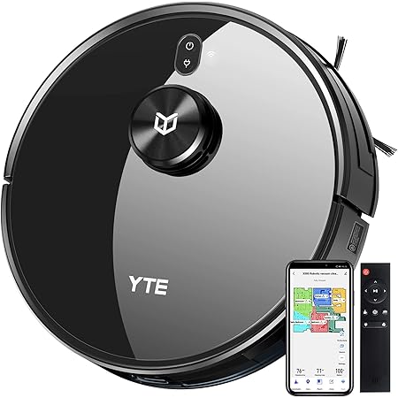 YTE Robot Vacuum with Lidar Mapping Technology, 2700Pa Strong Suction, Self-Charging, Scheduled & Zone Cleaning, Works with Alexa, Robotic Vacuum Cleaner for Pet Hair, Hard Floors, Carpet