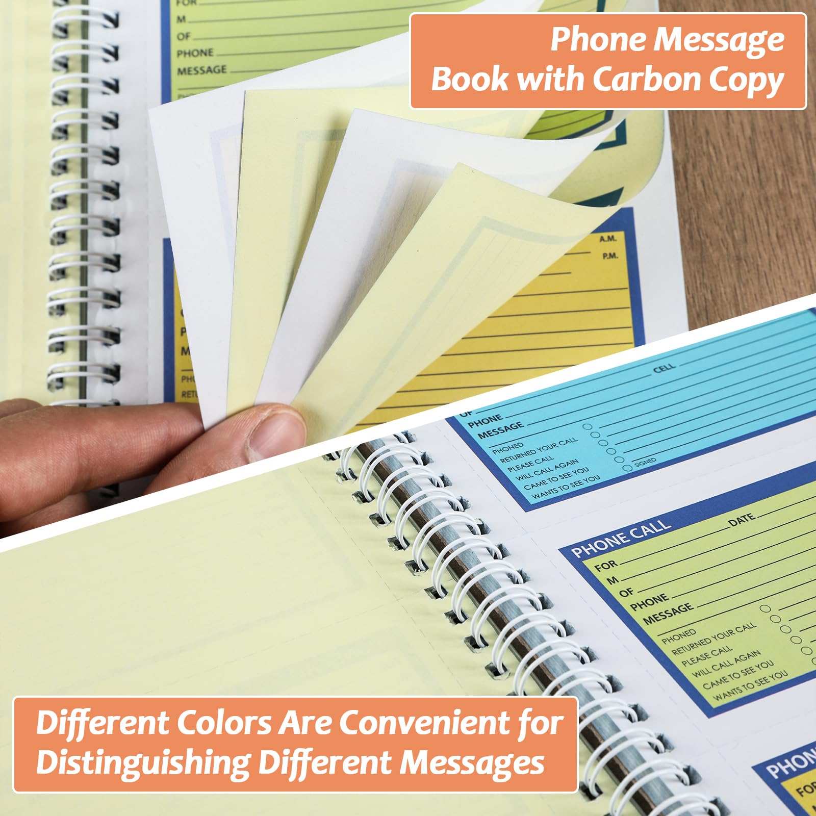 Amazon.com : Spiral Bound Phone Message Book 5-1/4x11inch Phone